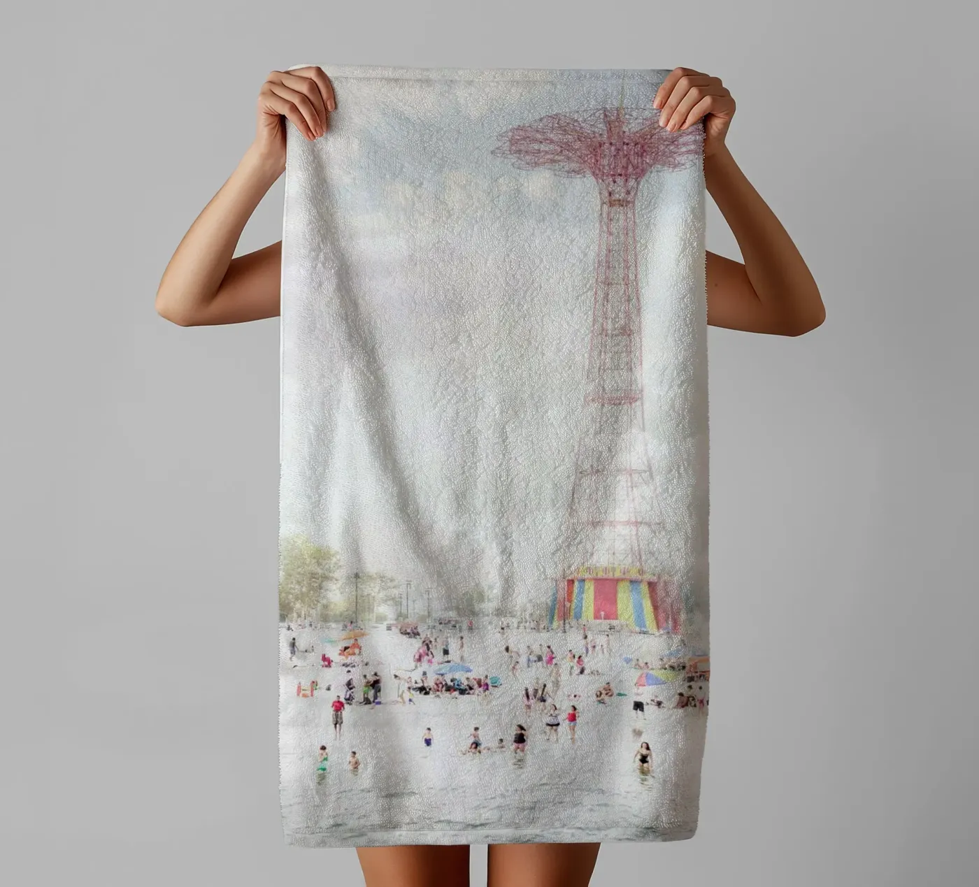 Brooklyn Eiffel Tower badhanddoek van Mina Teslaru