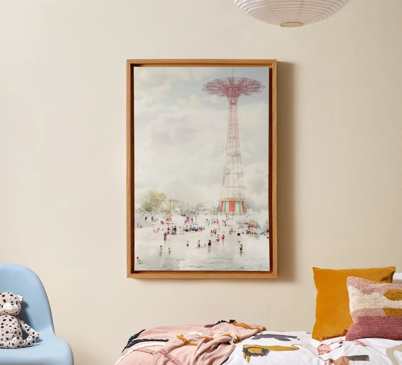 Brooklyn Eiffel Tower canvas van Mina Teslaru