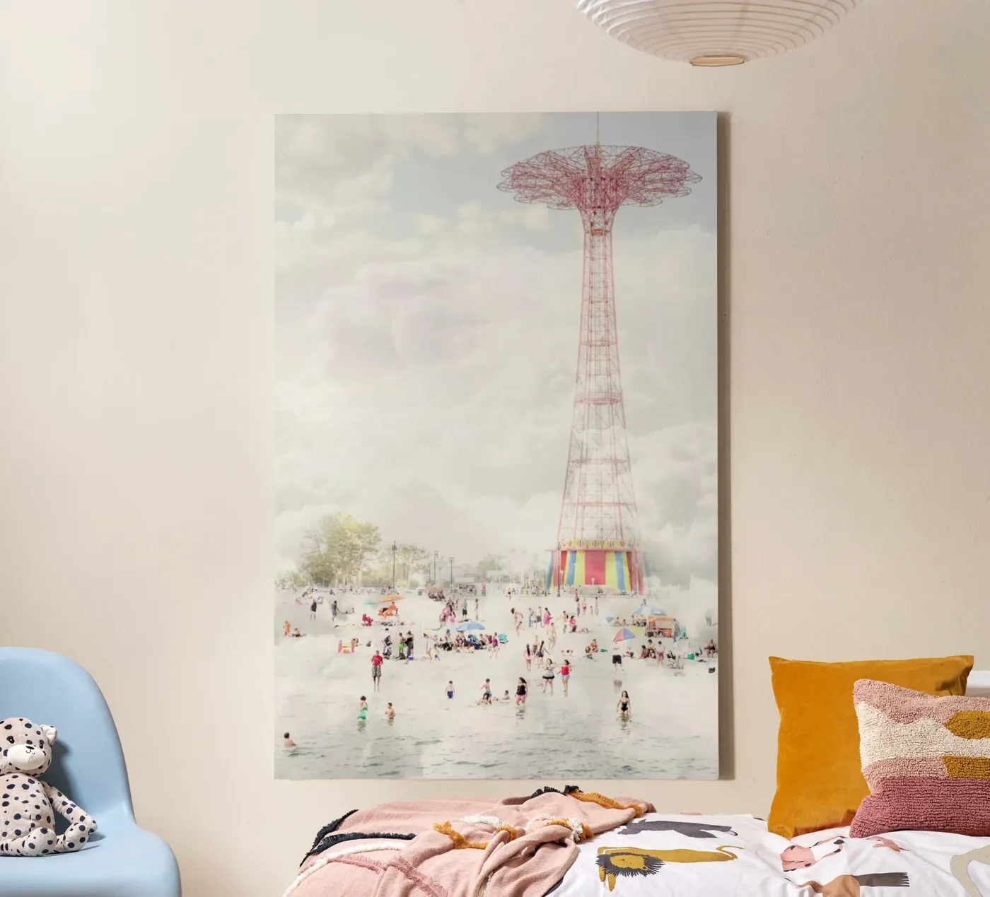 Brooklyn Eiffel Tower canvas van Mina Teslaru