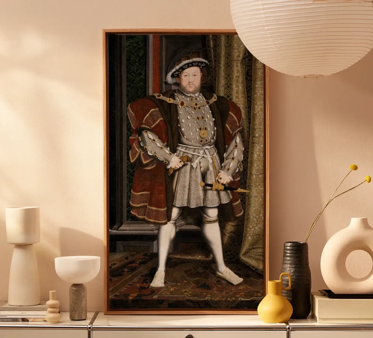 Portrait of Henry VIII - Workshop of Hans Holbein the Younge canvas with Floater frame by William Store