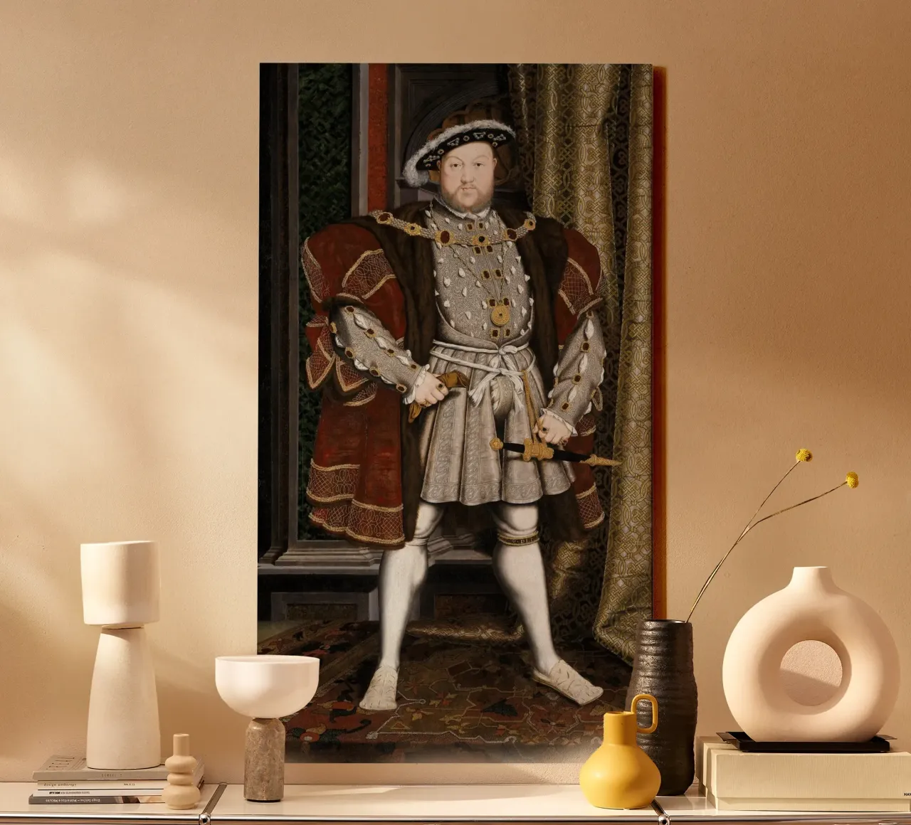 Portrait of Henry VIII - Workshop of Hans Holbein the Younge canvas with Floater frame by William Store