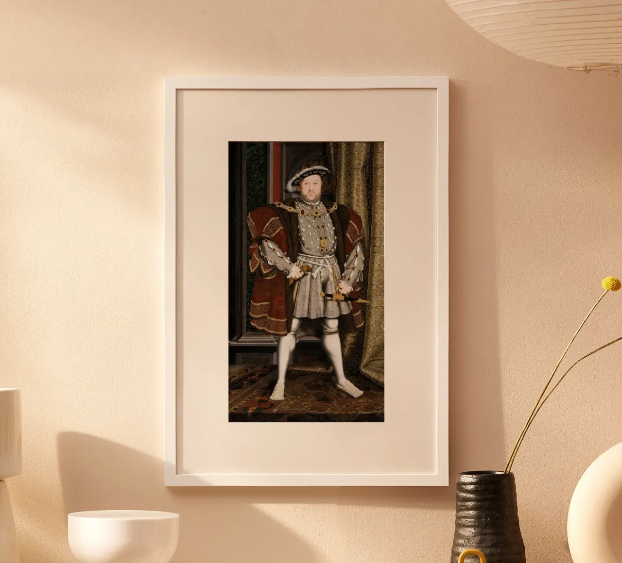 Ritratto di Enrico VIII - Bottega di Hans Holbein il Giovane poster con telaio in legno da William Store