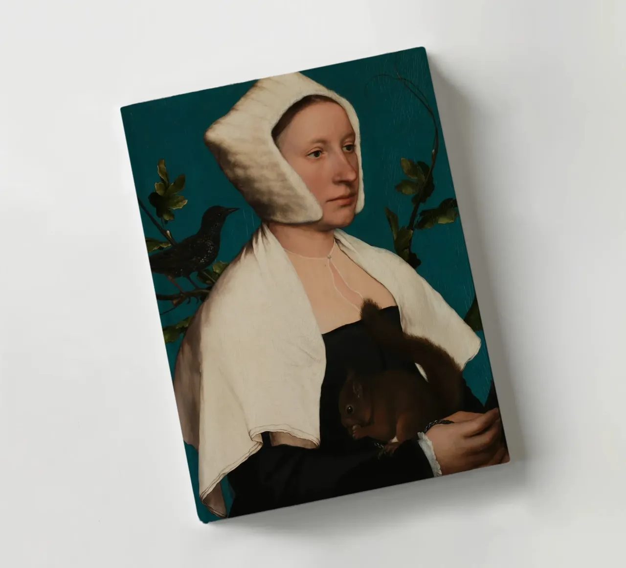 Portrait d'une dame avec un écureuil et un étourneau carnet de notes de William Store