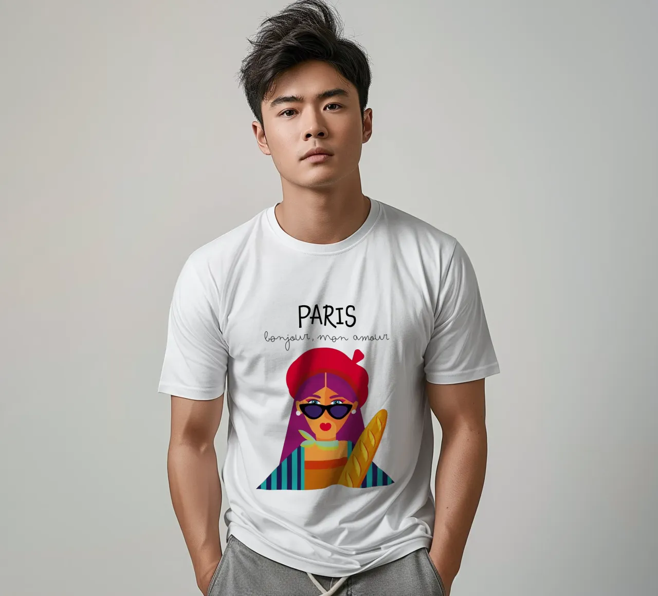 Bonjour Paris t-shirt by Ana Paniagua Design