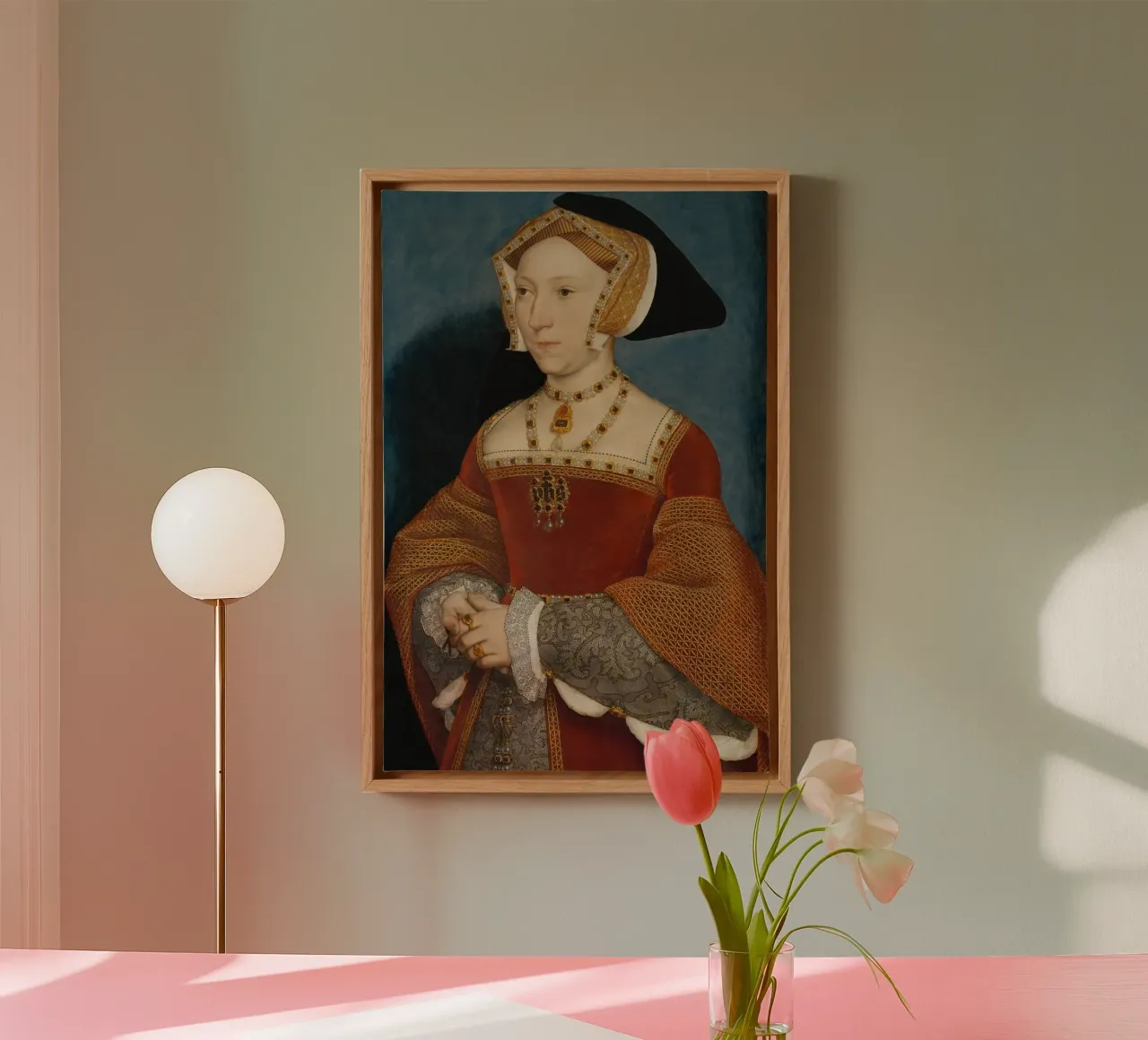 Jane Seymour, regina d'Inghilterra - Hans Holbein tela con Cornice a cassetta da William Store