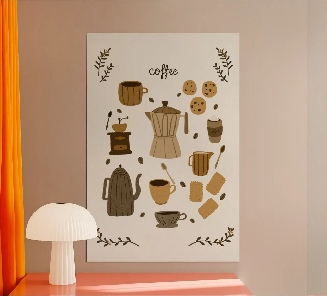 Monika Szczerbinska - Zeit für Kaffee poster con telaio in alluminio da The Artcircle
