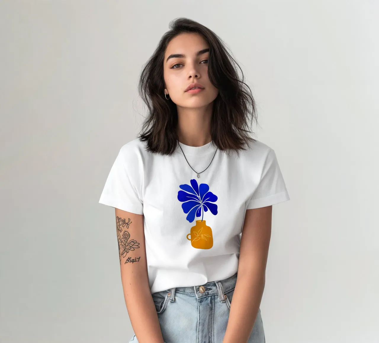 Kristian Gallagher - Blauw lang blad t-shirt van The Artcircle