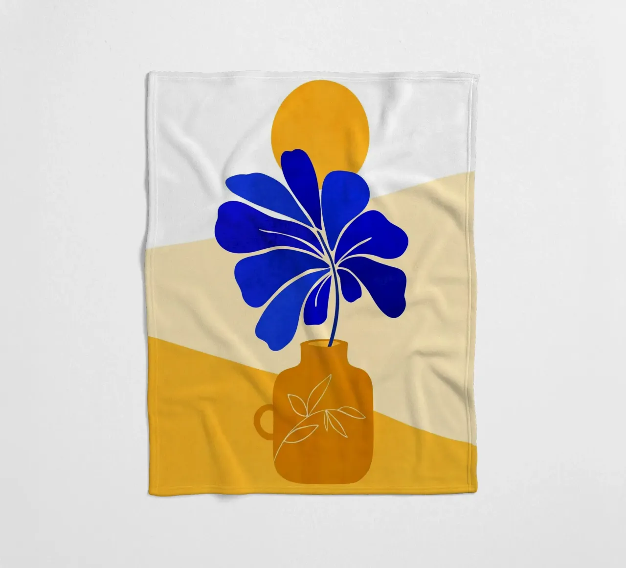 Kristian Gallagher - Blauw lang blad fleecedeken van The Artcircle