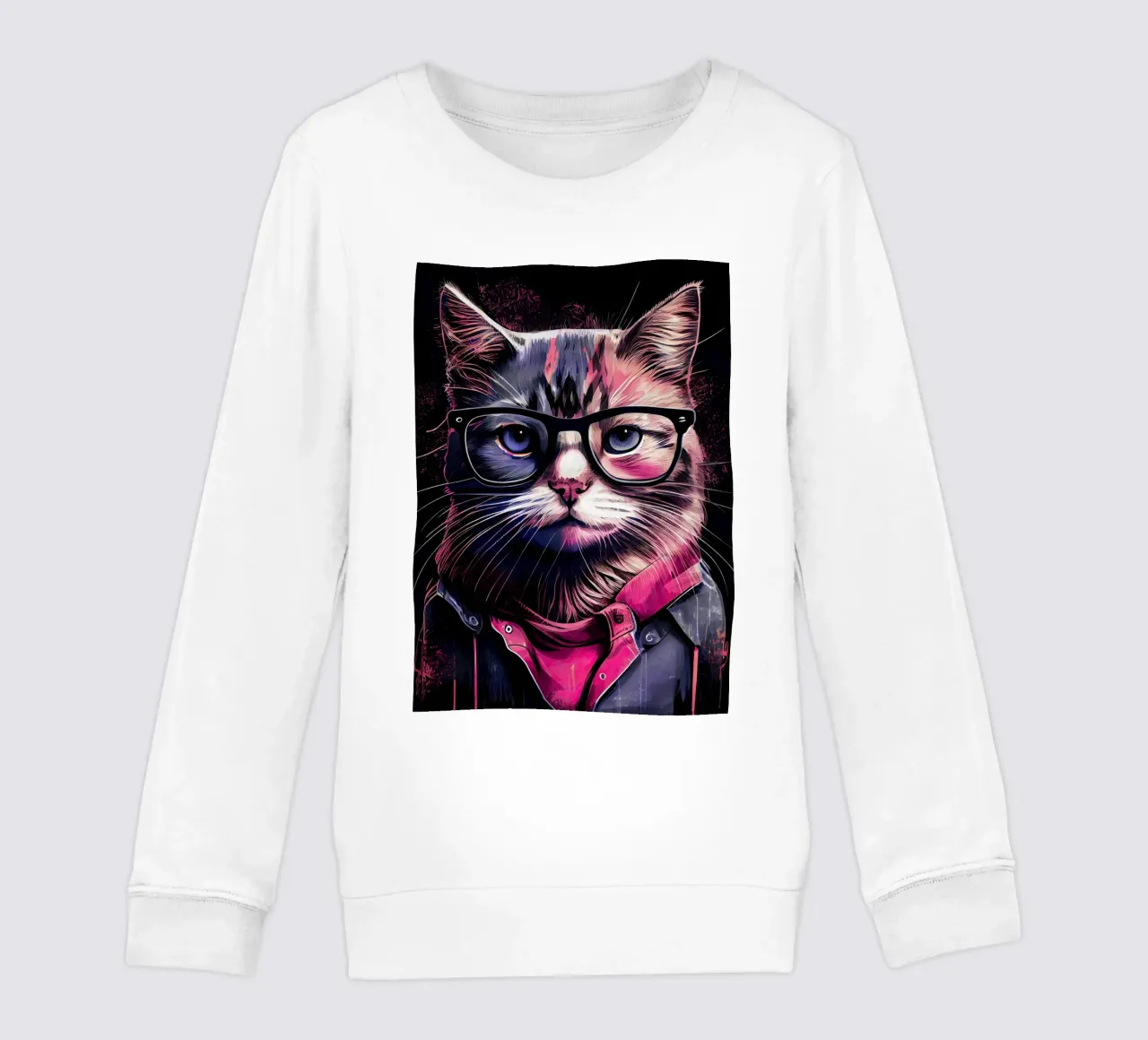Gatto hipster Willow animal art felpa bambino da Justyna Jaszke JBJart