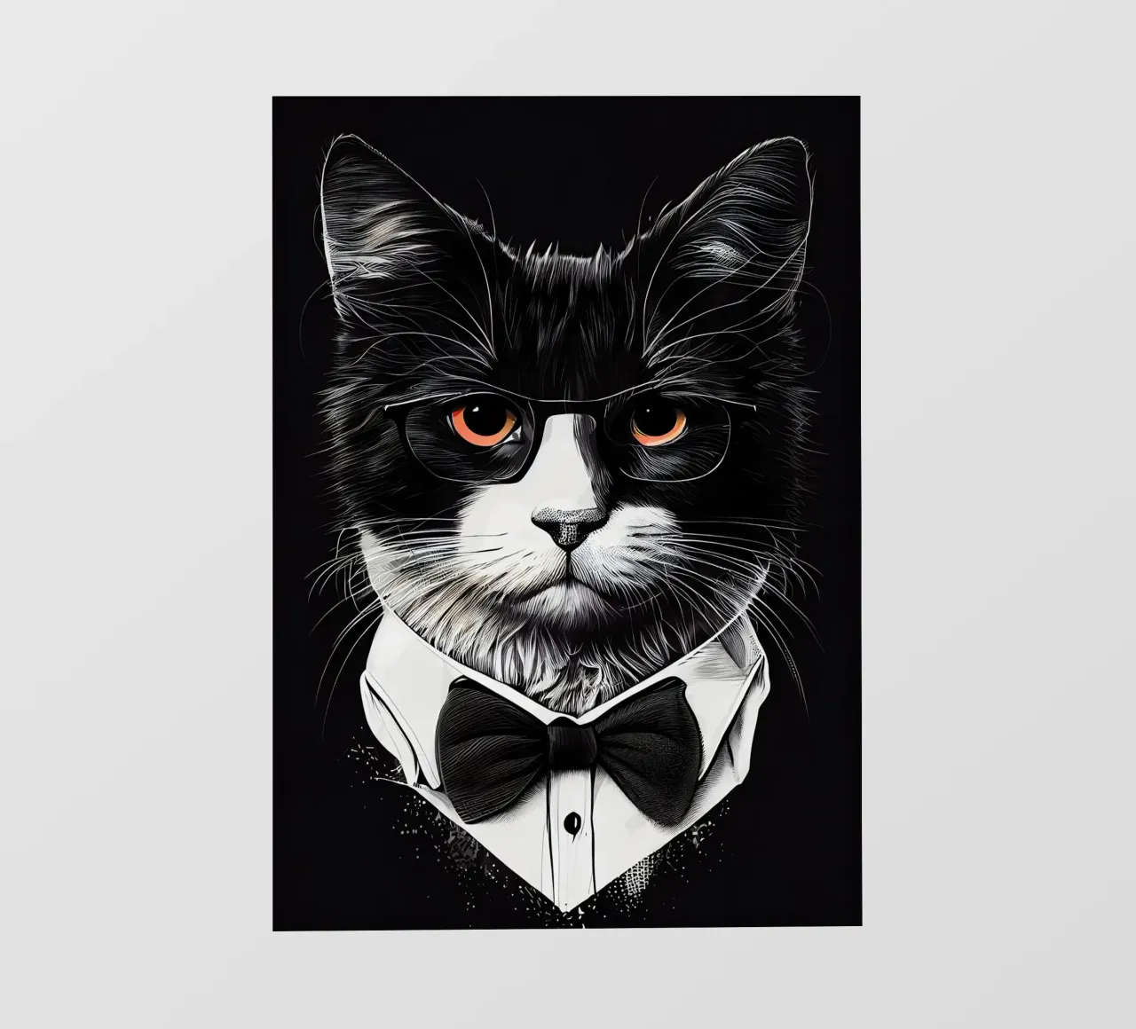 Gatto hipster Oliver arte animale telo in pvc da Justyna Jaszke JBJart