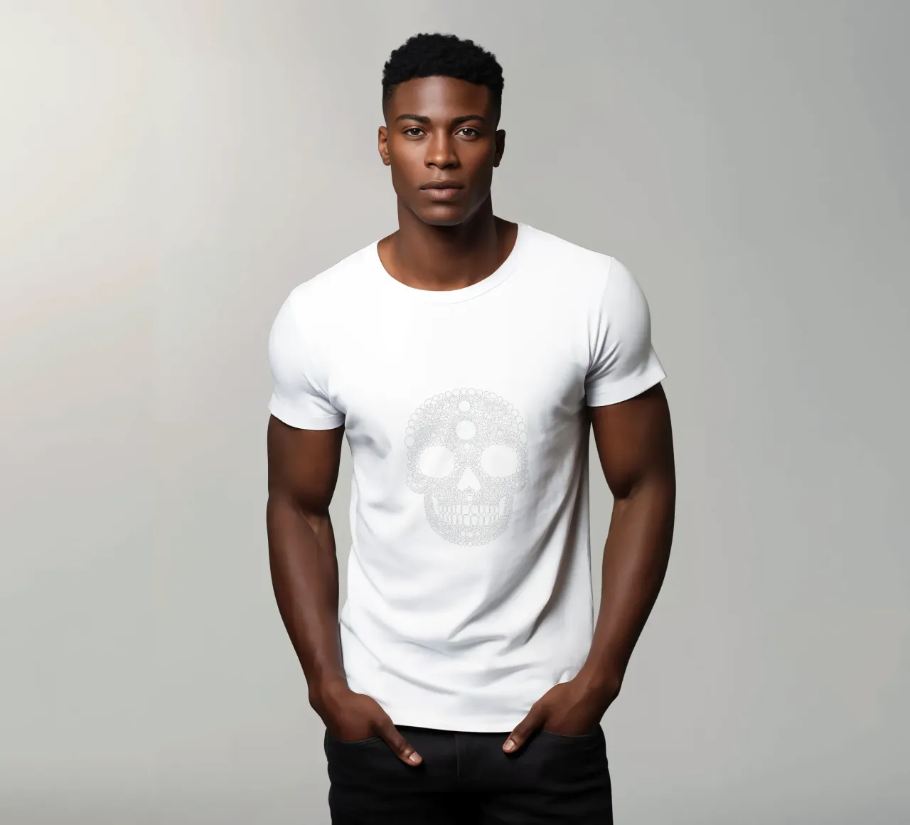 Teschio di moda a pois per camicie nere t-shirt da Autofocus
