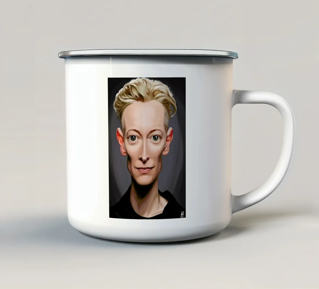 Tilda Swinton tazza in smalto da Rob Art | Illustration
