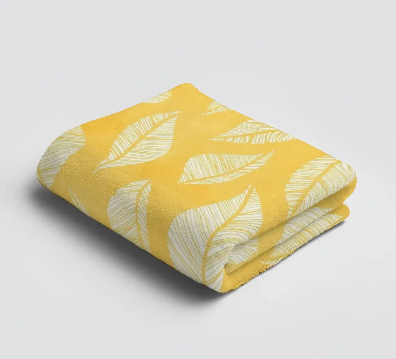 Kristian Gallagher - Feuille imprimée jaune serviette de bain de The Artcircle