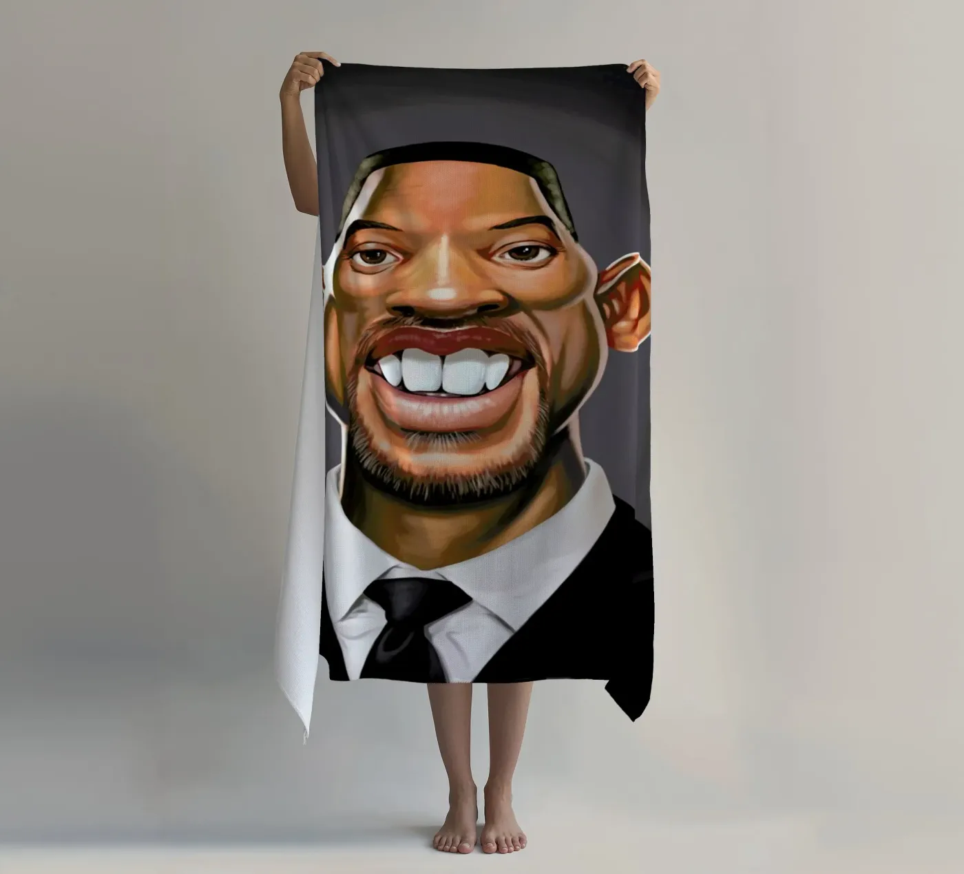 Will Smith strandhanddoek van Rob Art | Illustration
