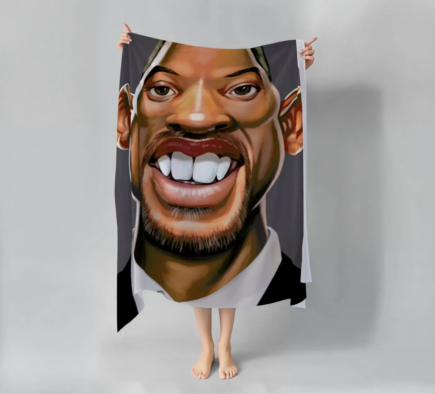 Will Smith strandhanddoek van Rob Art | Illustration