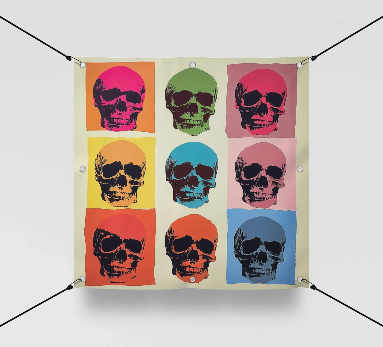 Teschio Pop Art ispirato a Andy Warhol telo in pvc da Autofocus