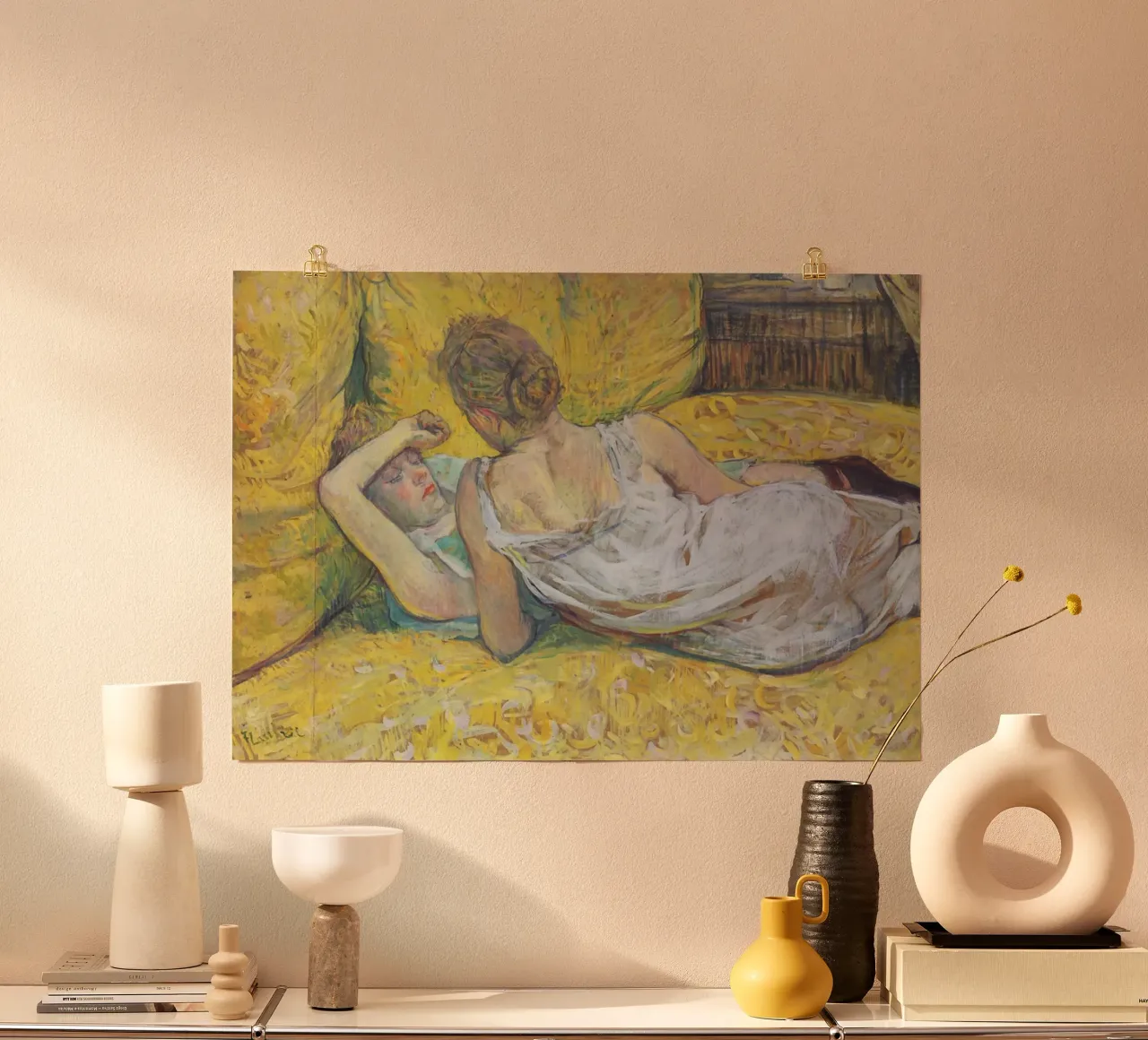 Henri de Toulouse-Lautrec - Abbandono (La coppia) poster con telaio in plastica da Timeless Artworks