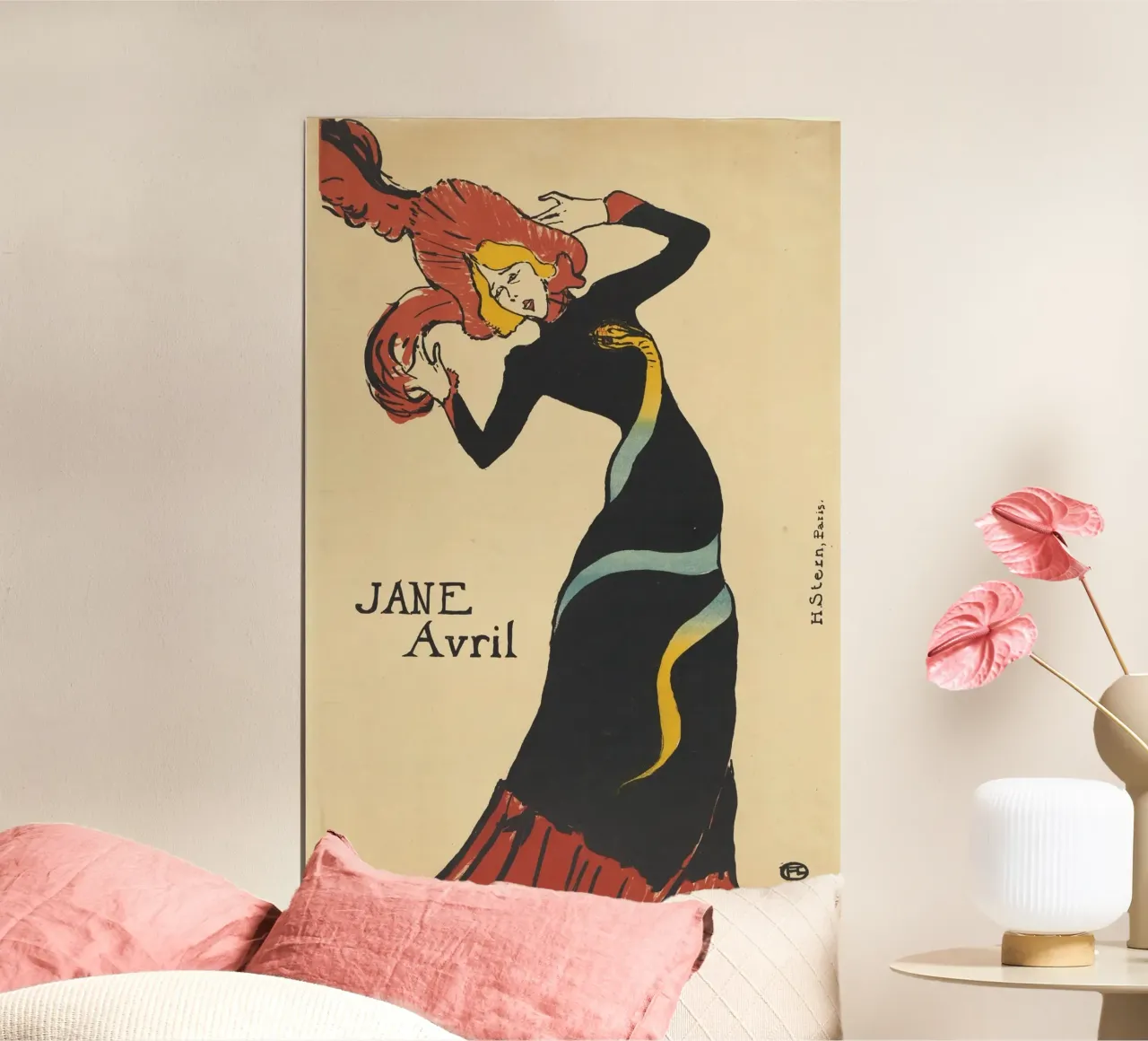Henri de Toulouse-Lautrec - Jane Avril (1899) poster con telaio in alluminio da Timeless Artworks