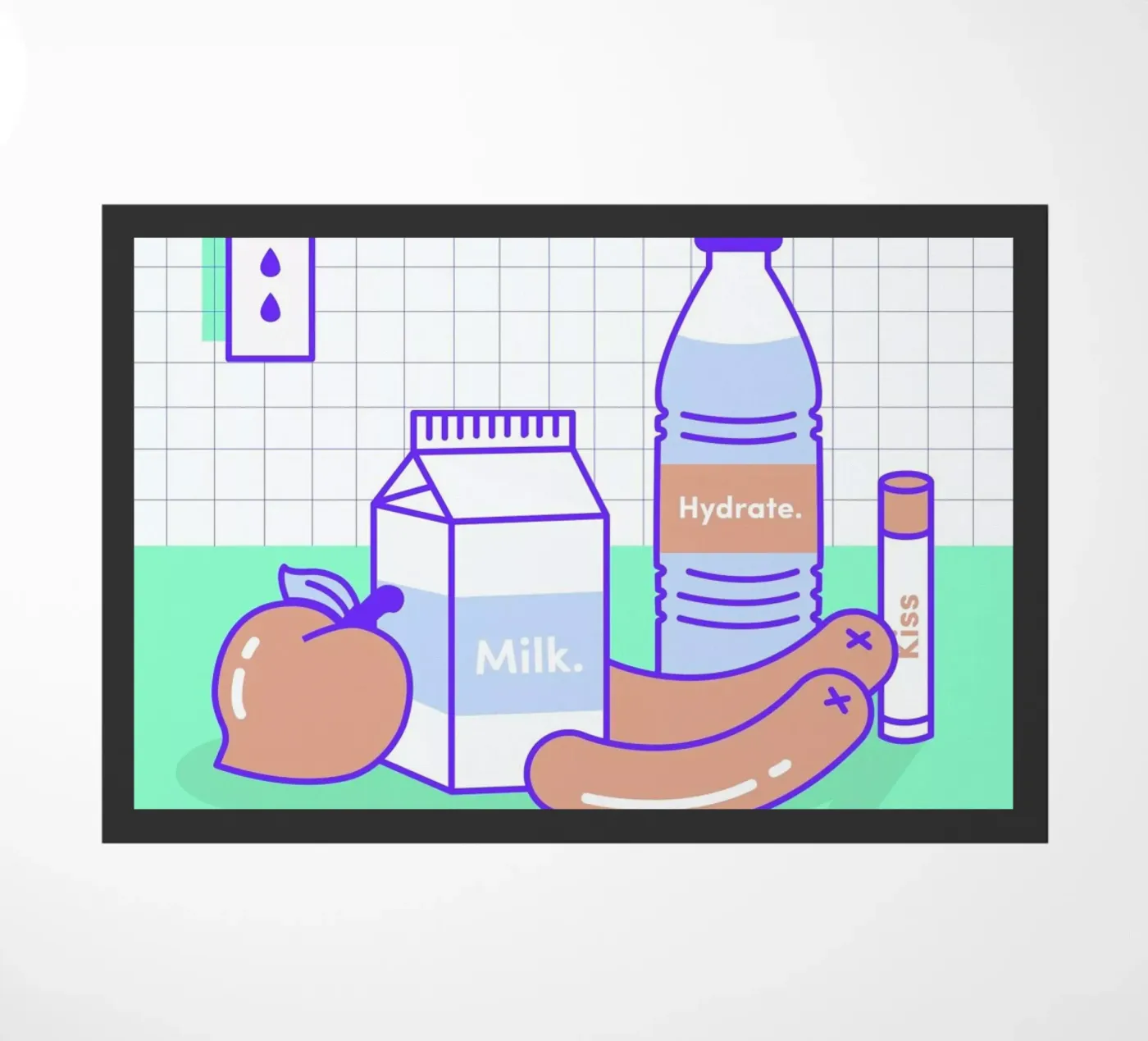 Peachy Objects doormat by Rachel Peck