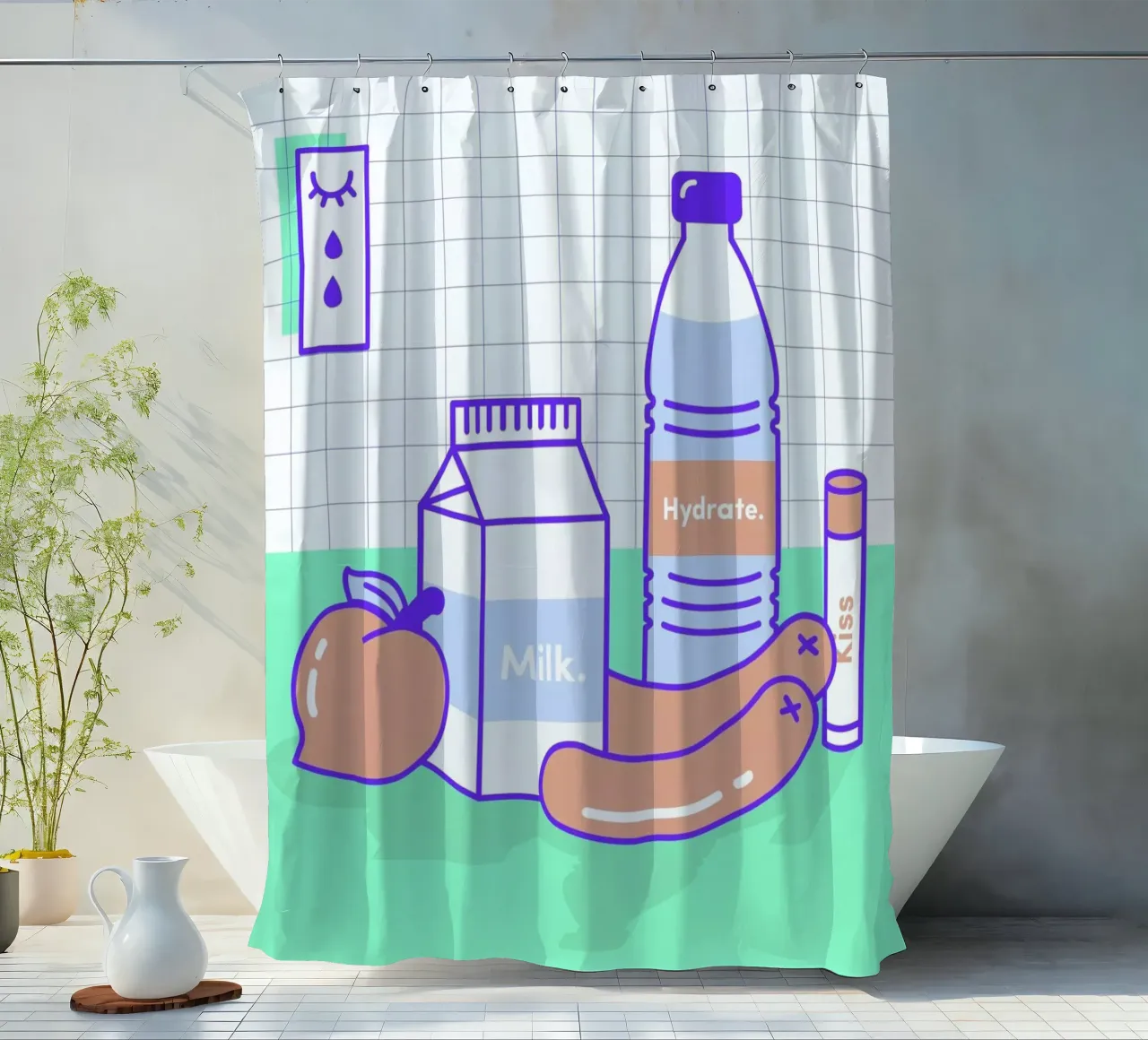 Peachy Objects tenda da doccia da Rachel Peck