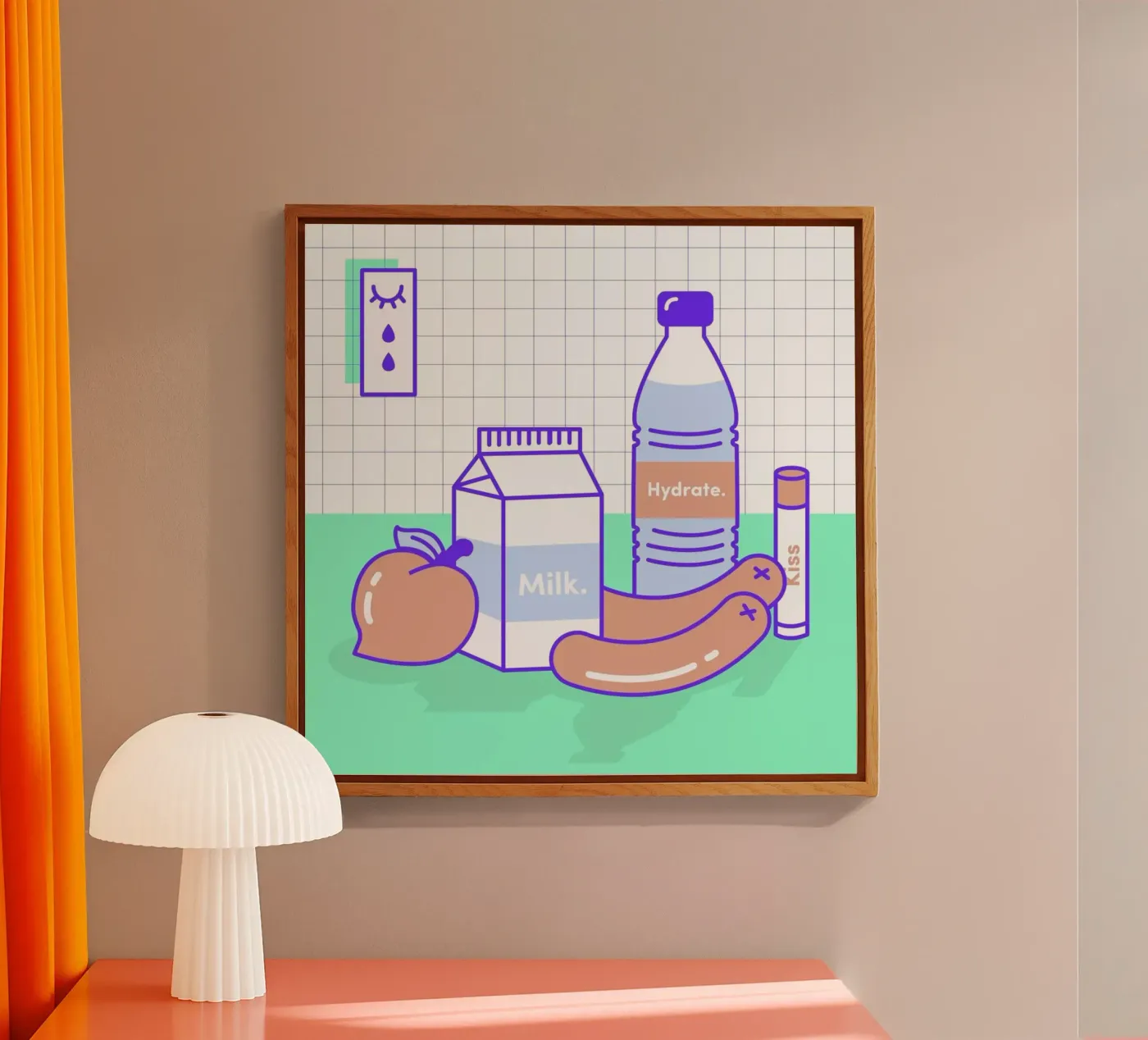 Peachy Objects acryl van Rachel Peck