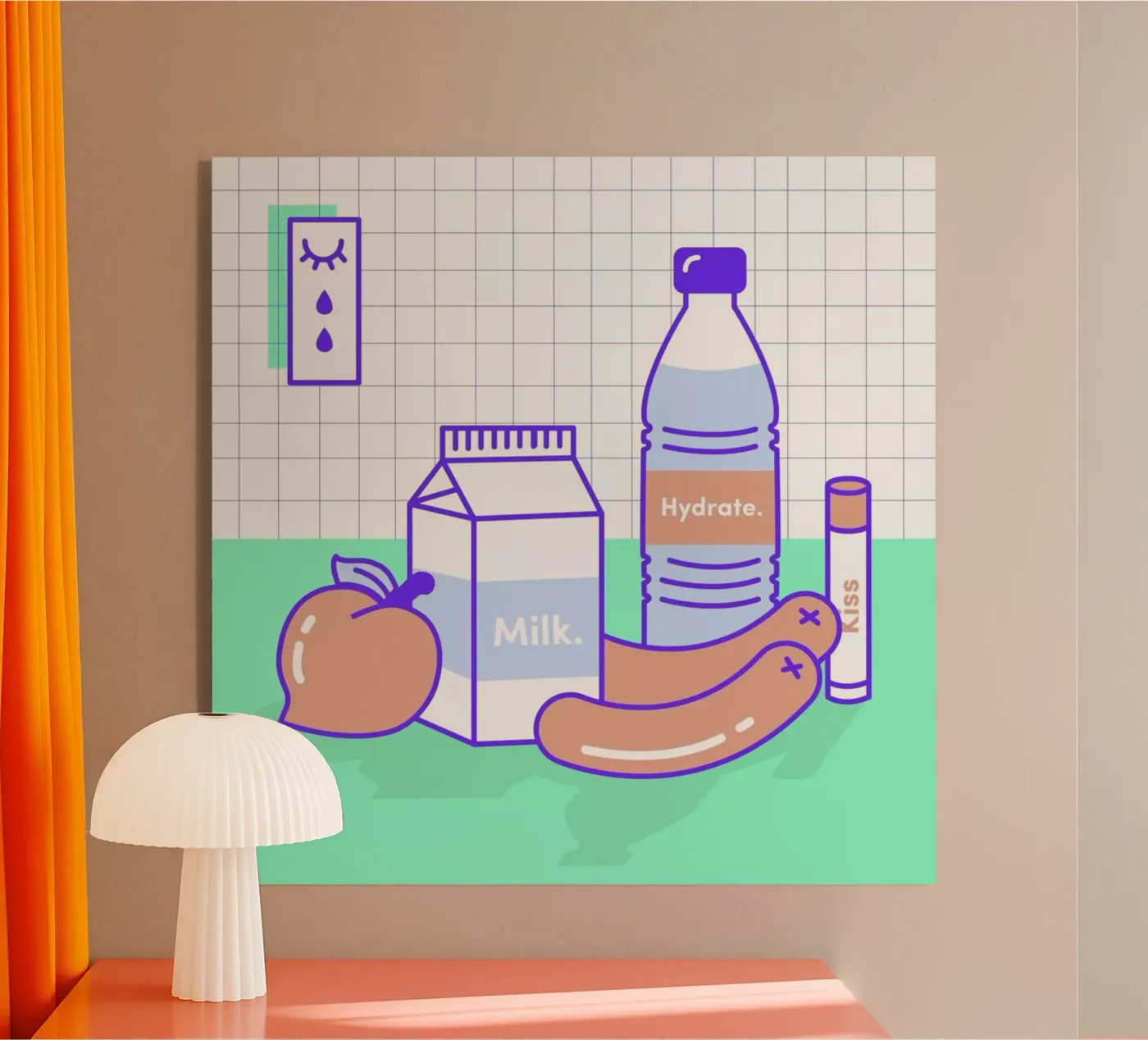 Peachy Objects acryl van Rachel Peck