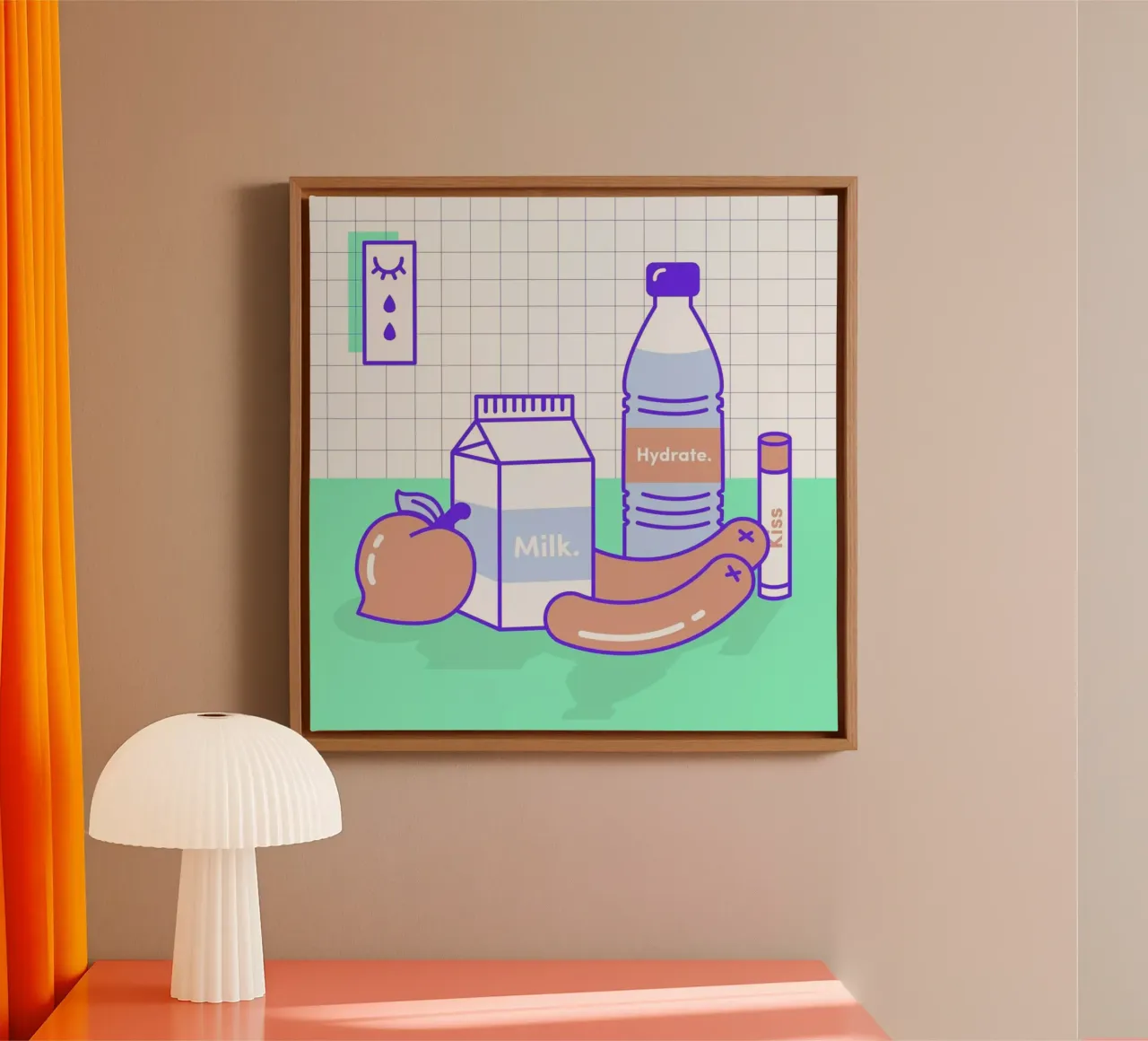 Peachy Objects canvas van Rachel Peck
