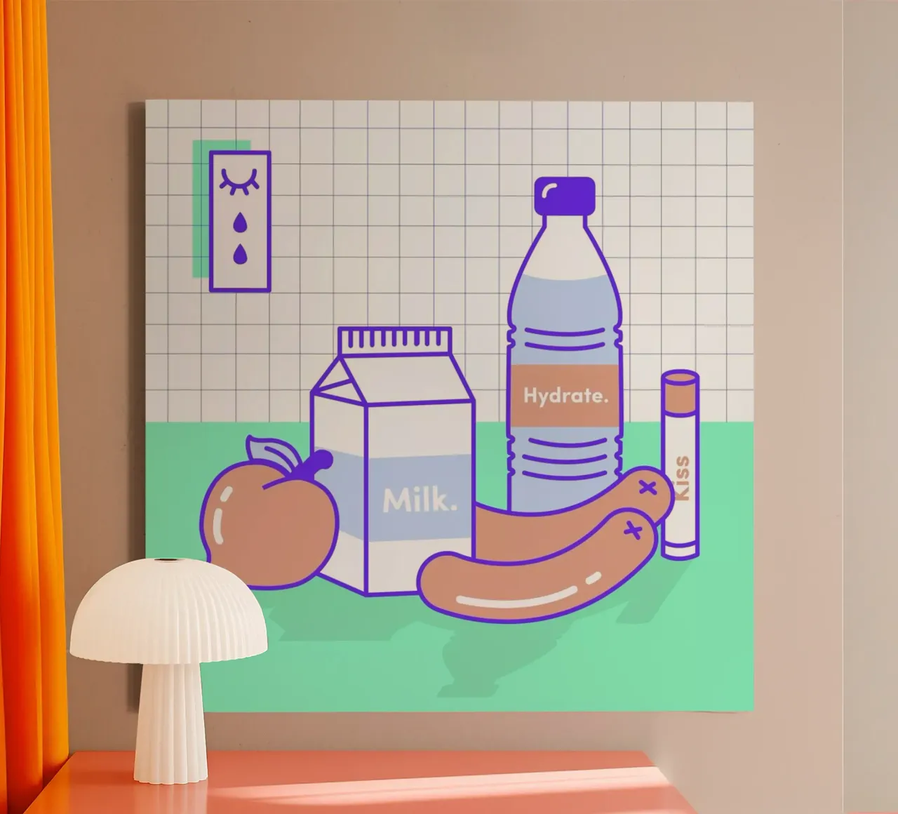 Peachy Objects canvas van Rachel Peck
