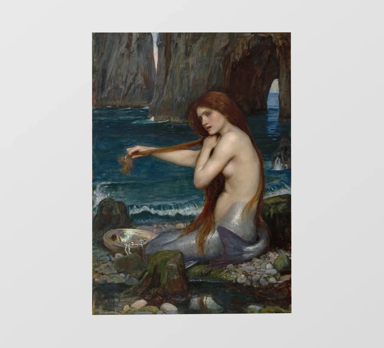 John William Waterhouse - Una sirena (1900) pellicola backlit da Timeless Artworks