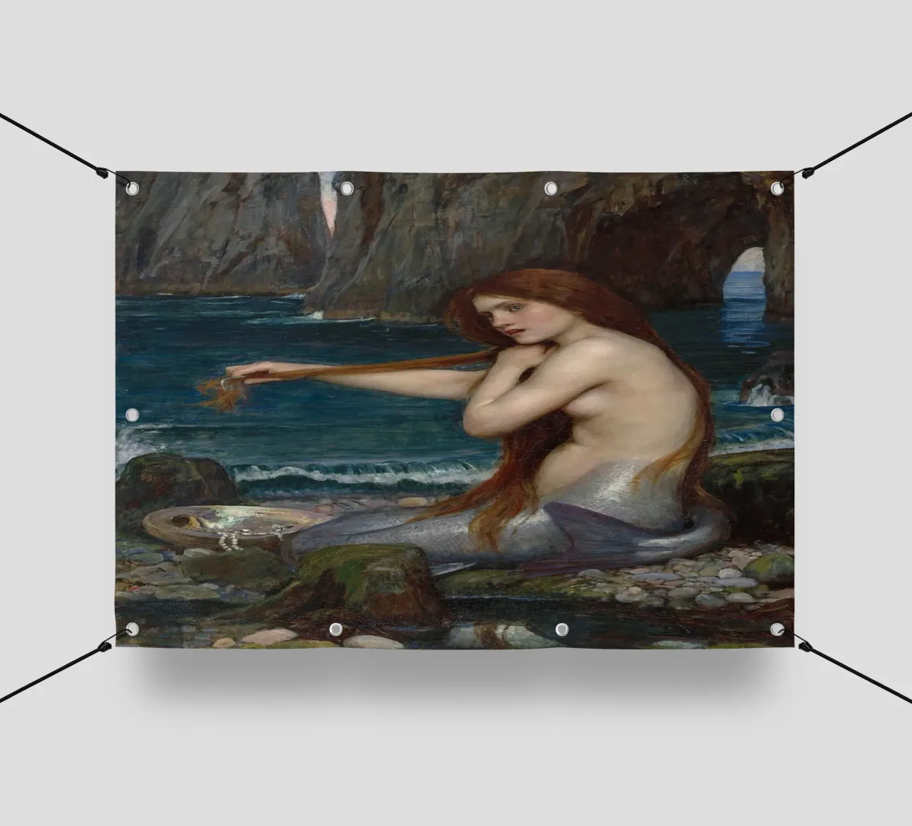 John William Waterhouse - Una sirena (1900) telo in pvc da Timeless Artworks