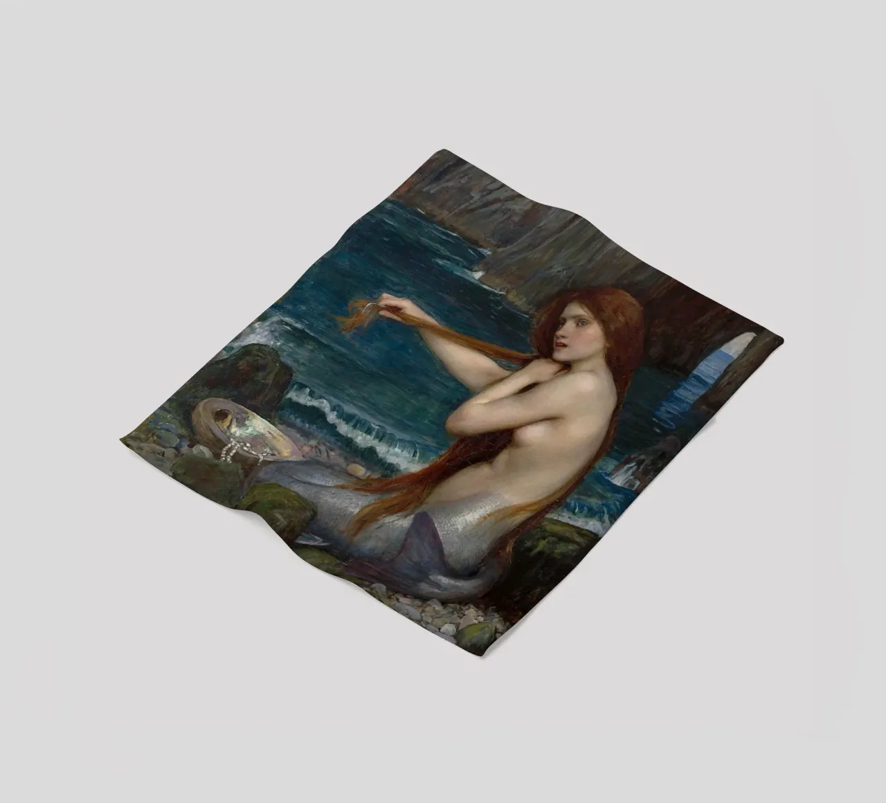 John William Waterhouse - Una sirena (1900) coperta in pile da Timeless Artworks