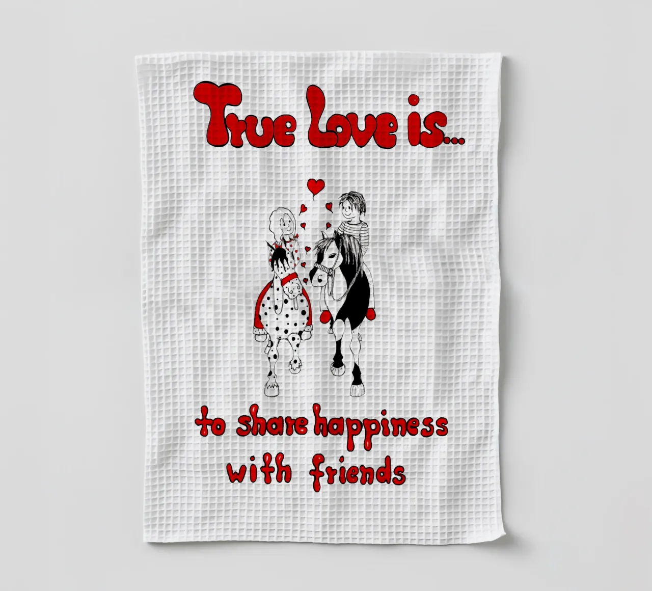 "True Love is to share happiness with friends" canovaccio da cucina da Pferdemädchen