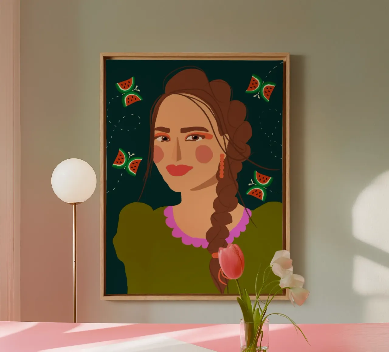 Roya canvas met Baklijst van Hüllenpoesie