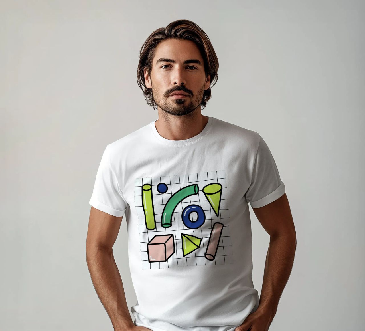 Shapes On A Grid T-Shirt von Rachel Peck