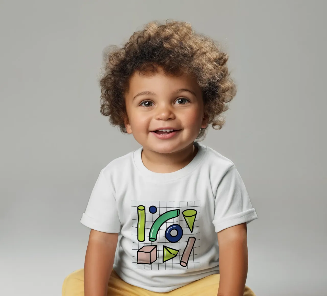 Shapes On A Grid baby t-shirt by Rachel Peck