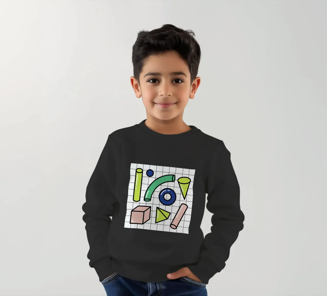 Shapes On A Grid felpa bambino da Rachel Peck