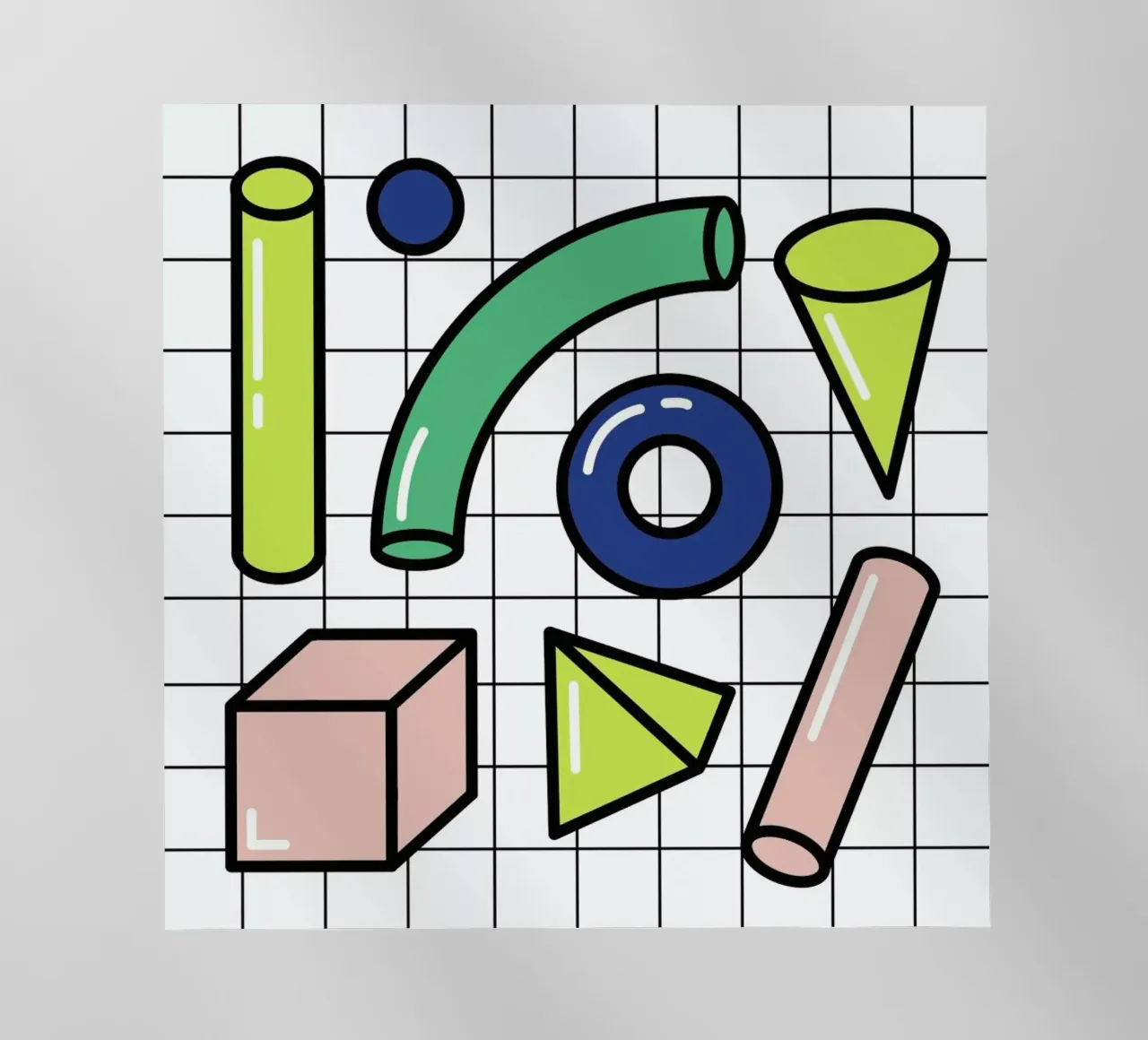 Shapes On A Grid Backlit Folie von Rachel Peck