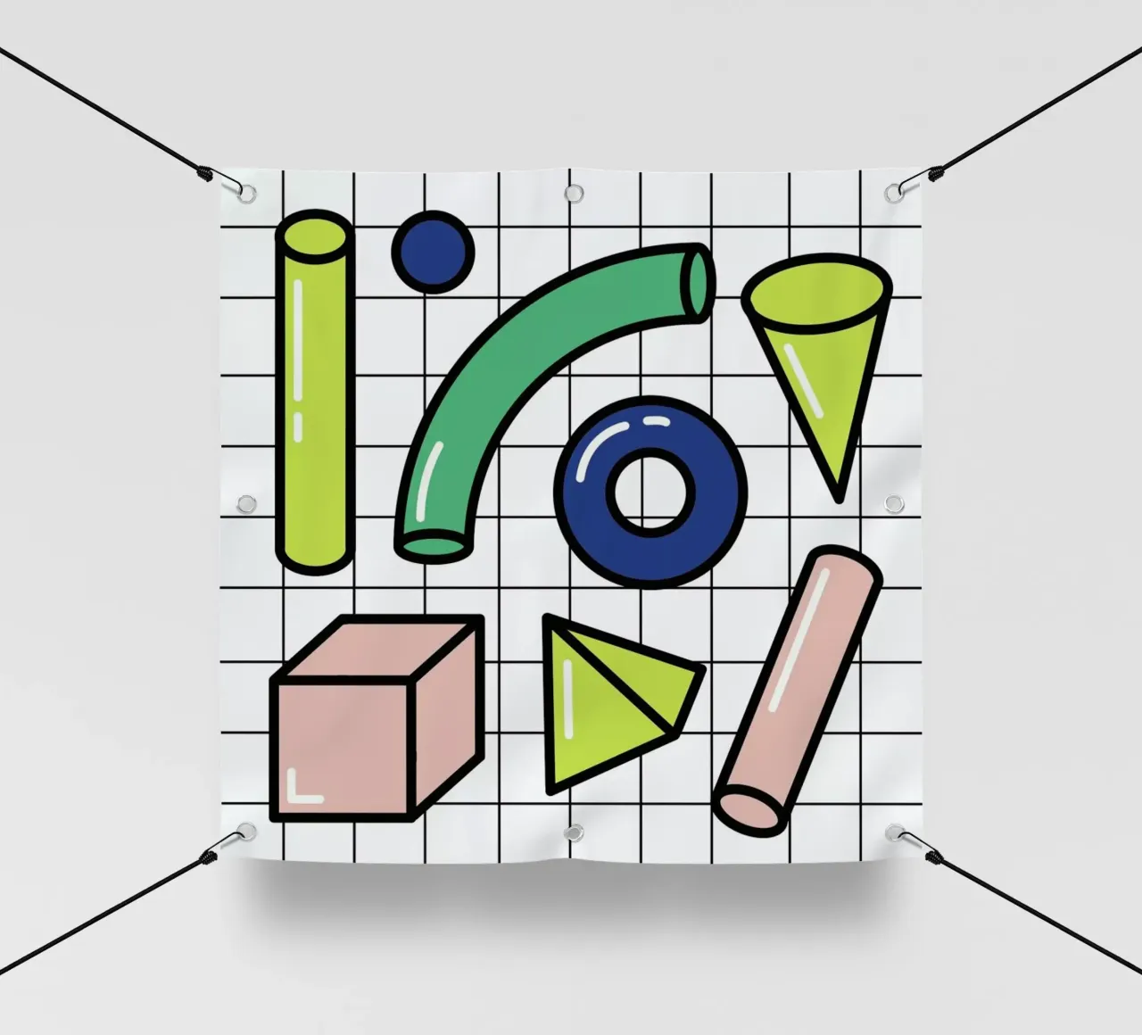 Shapes On A Grid telo in pvc da Rachel Peck