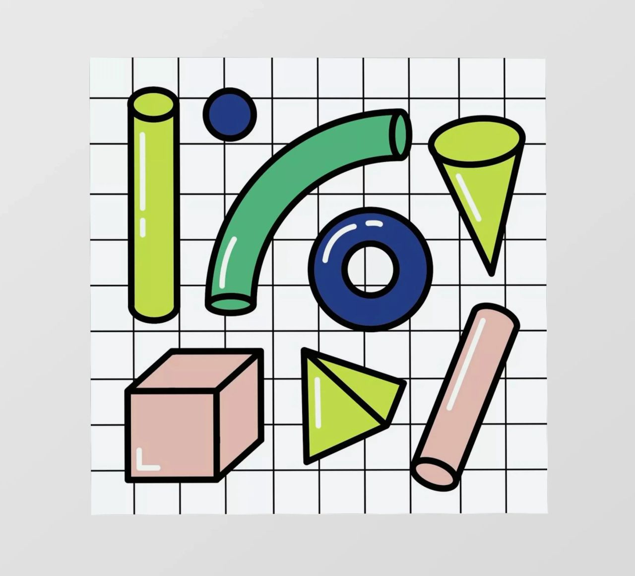 Shapes On A Grid telo in pvc da Rachel Peck