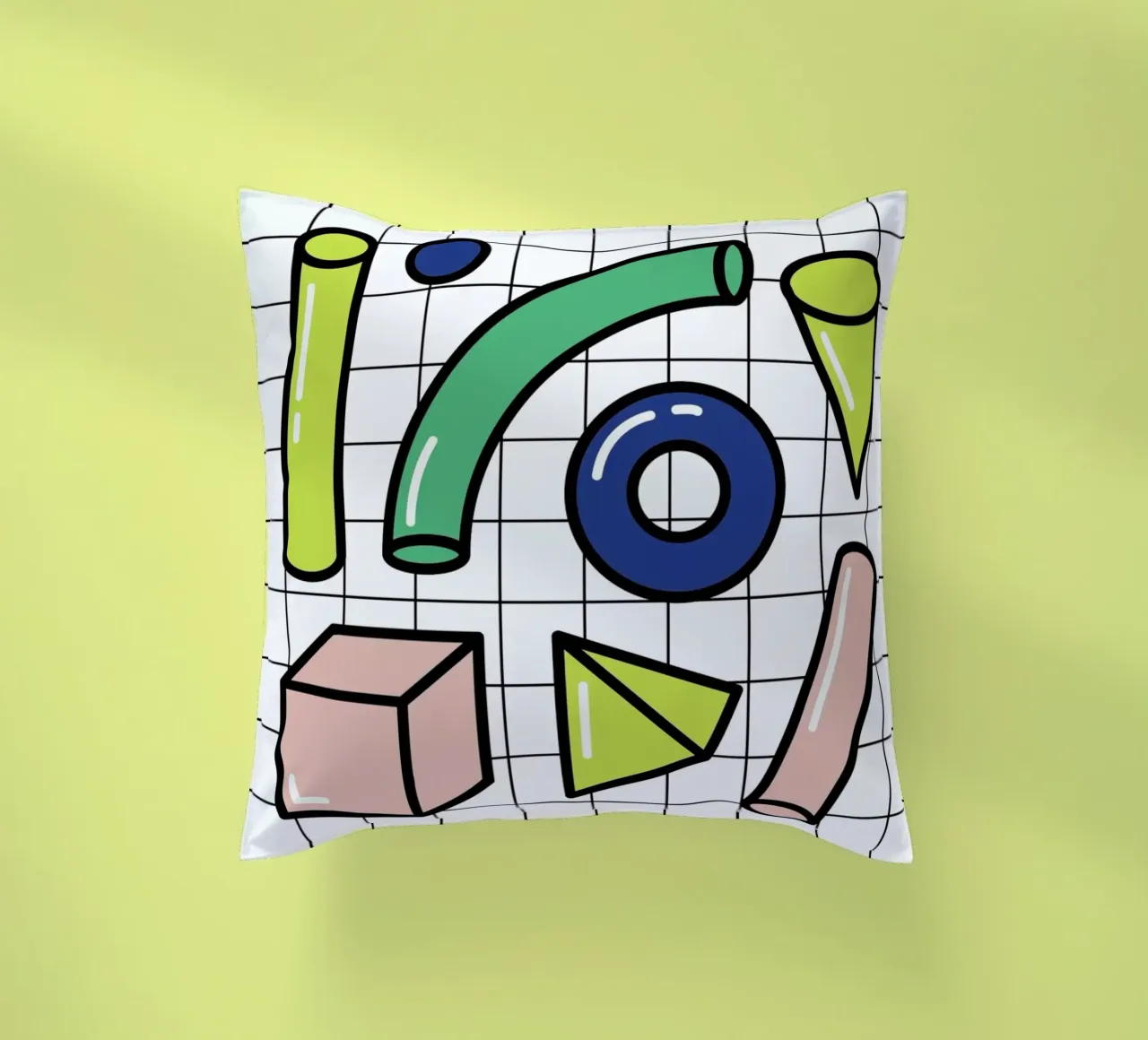 Shapes On A Grid cuscino da Rachel Peck