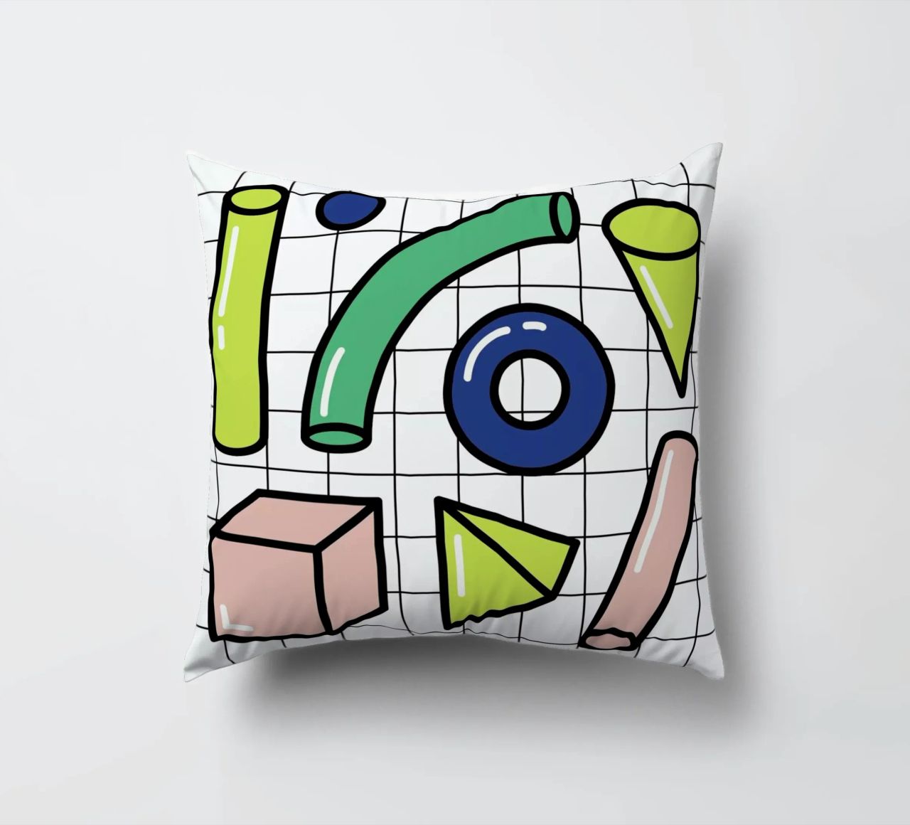 Shapes On A Grid cuscino da Rachel Peck