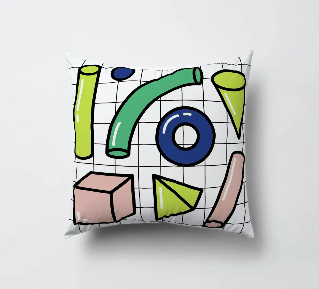 Shapes On A Grid cuscino da Rachel Peck