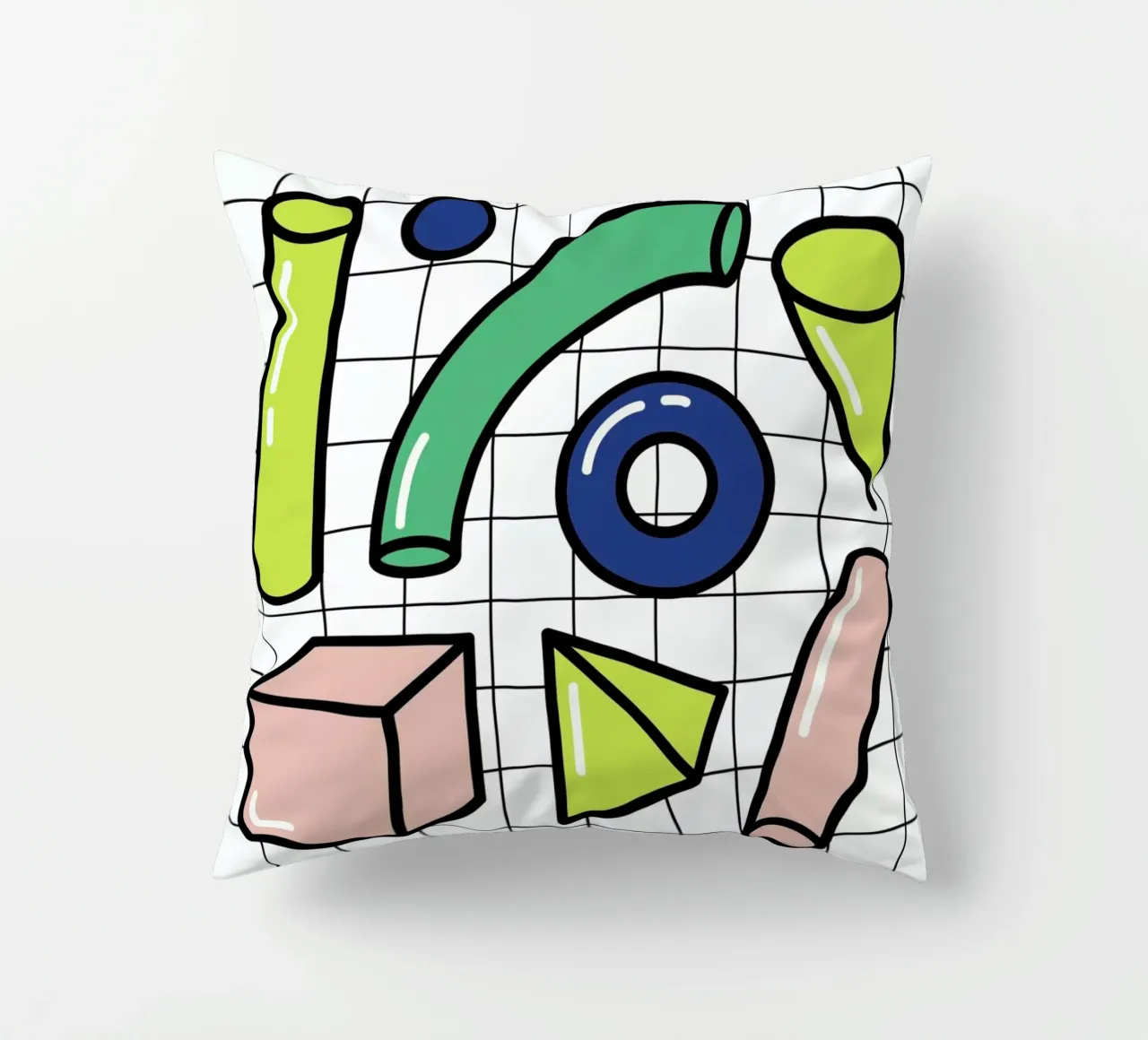 Shapes On A Grid Kissen von Rachel Peck
