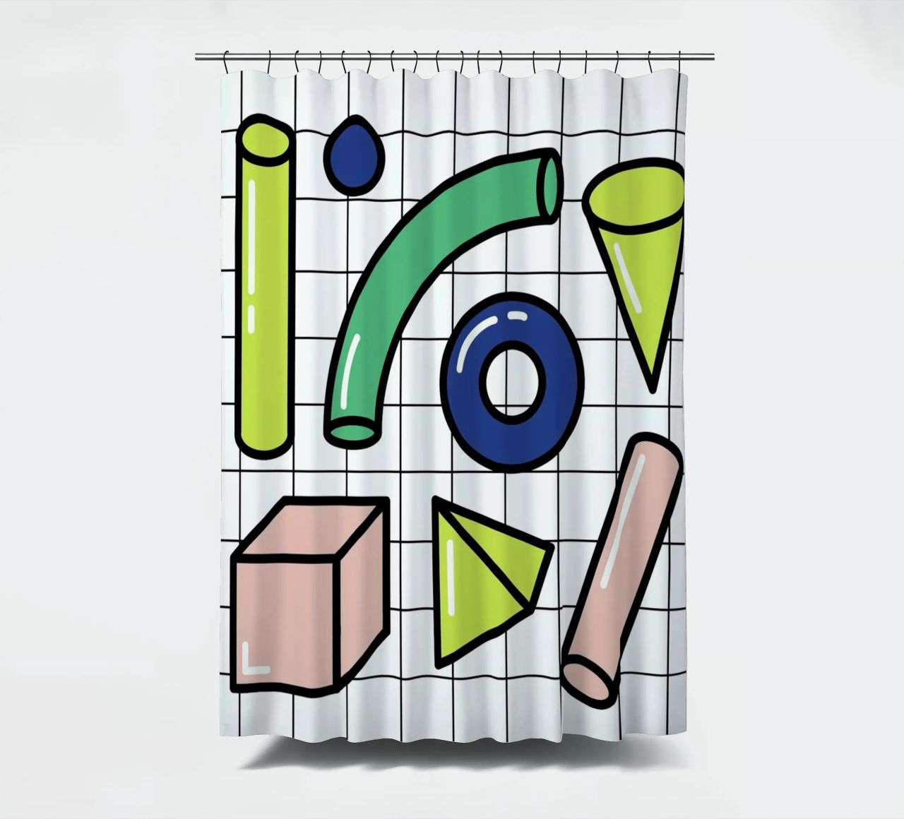Shapes On A Grid tenda da doccia da Rachel Peck