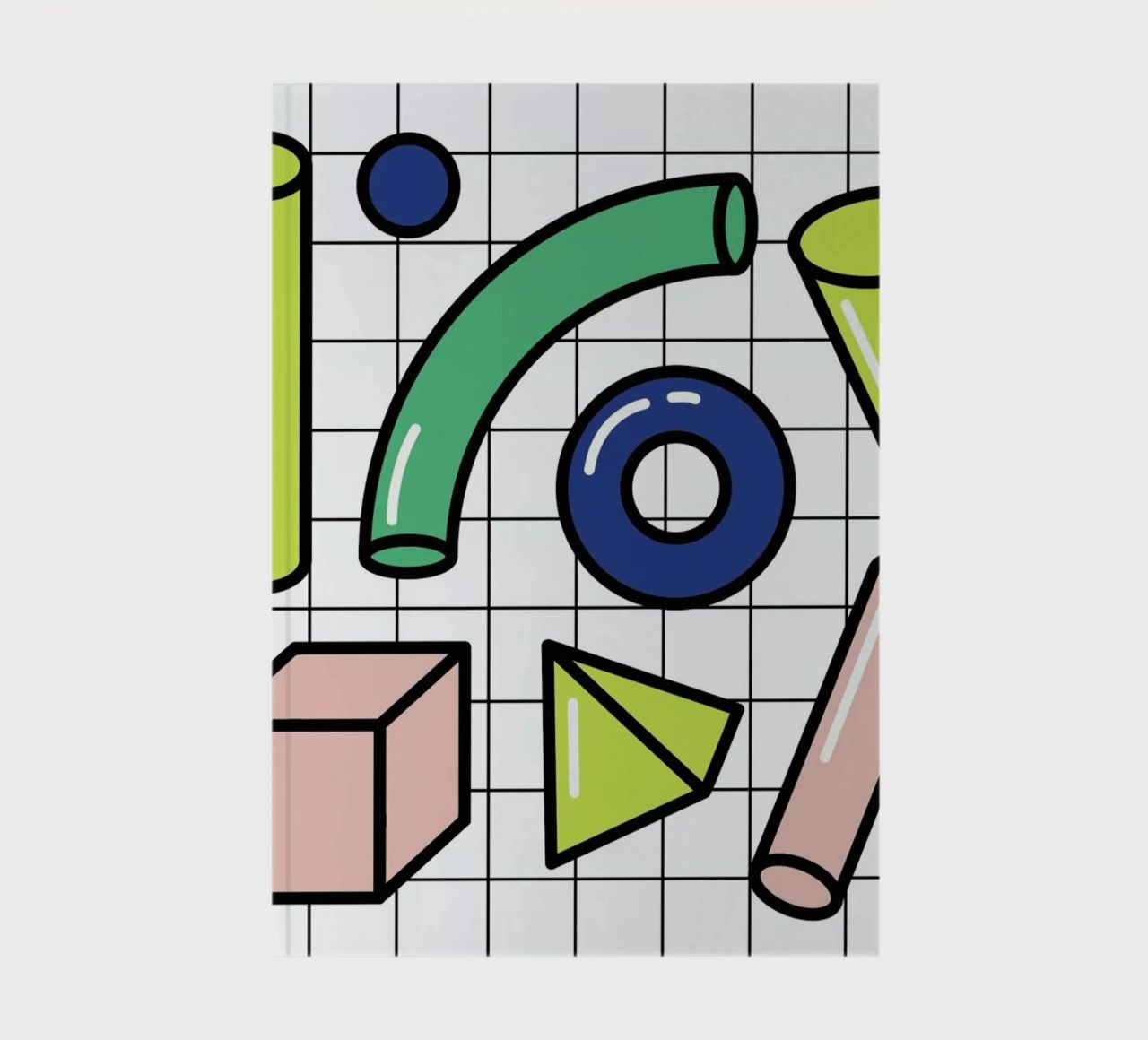 Shapes On A Grid notebook by Rachel Peck