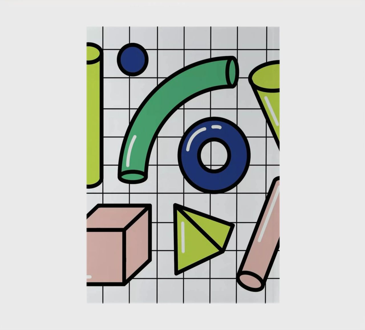Shapes On A Grid notebook by Rachel Peck