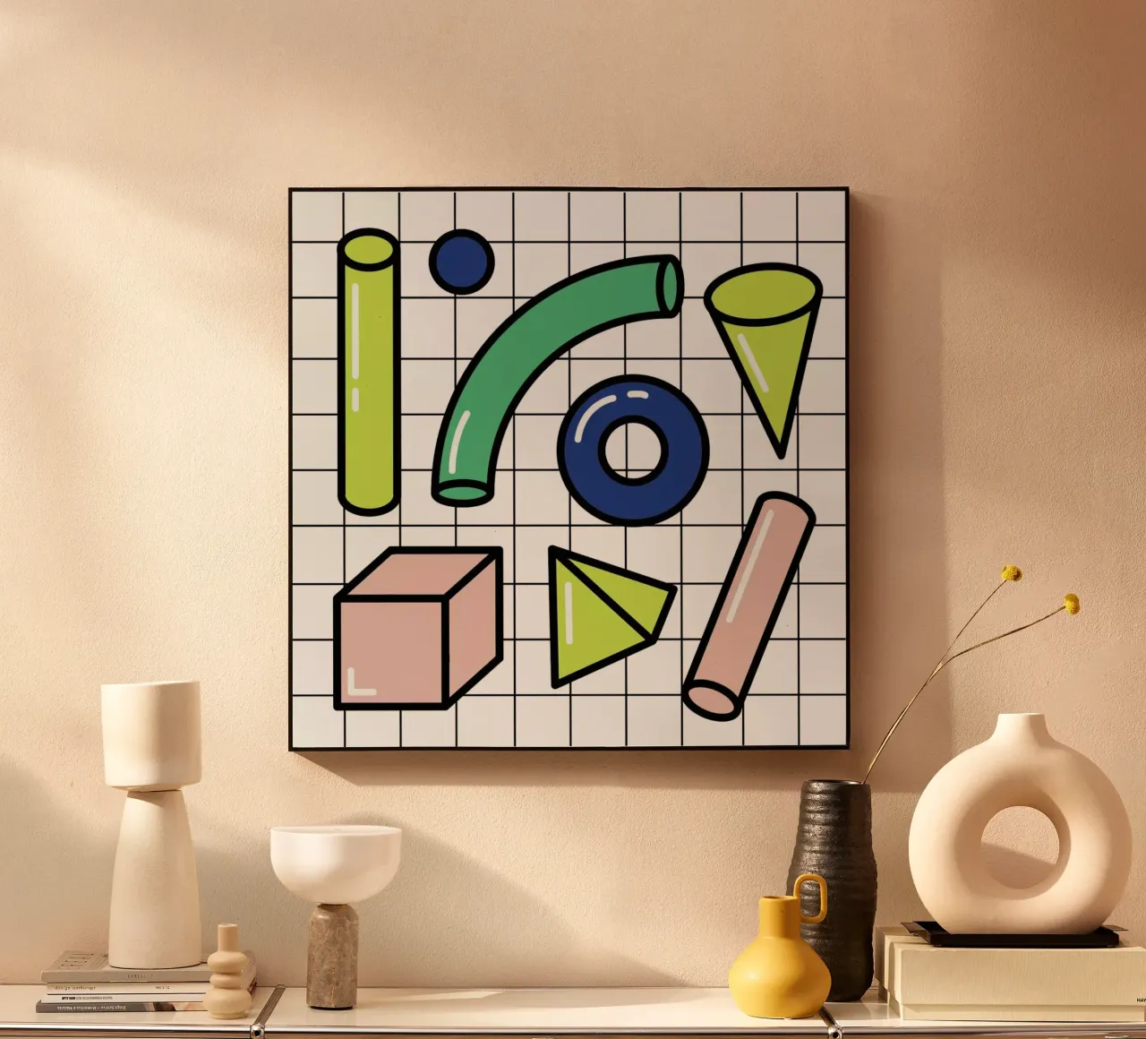 Shapes On A Grid alluminio dibond da Rachel Peck