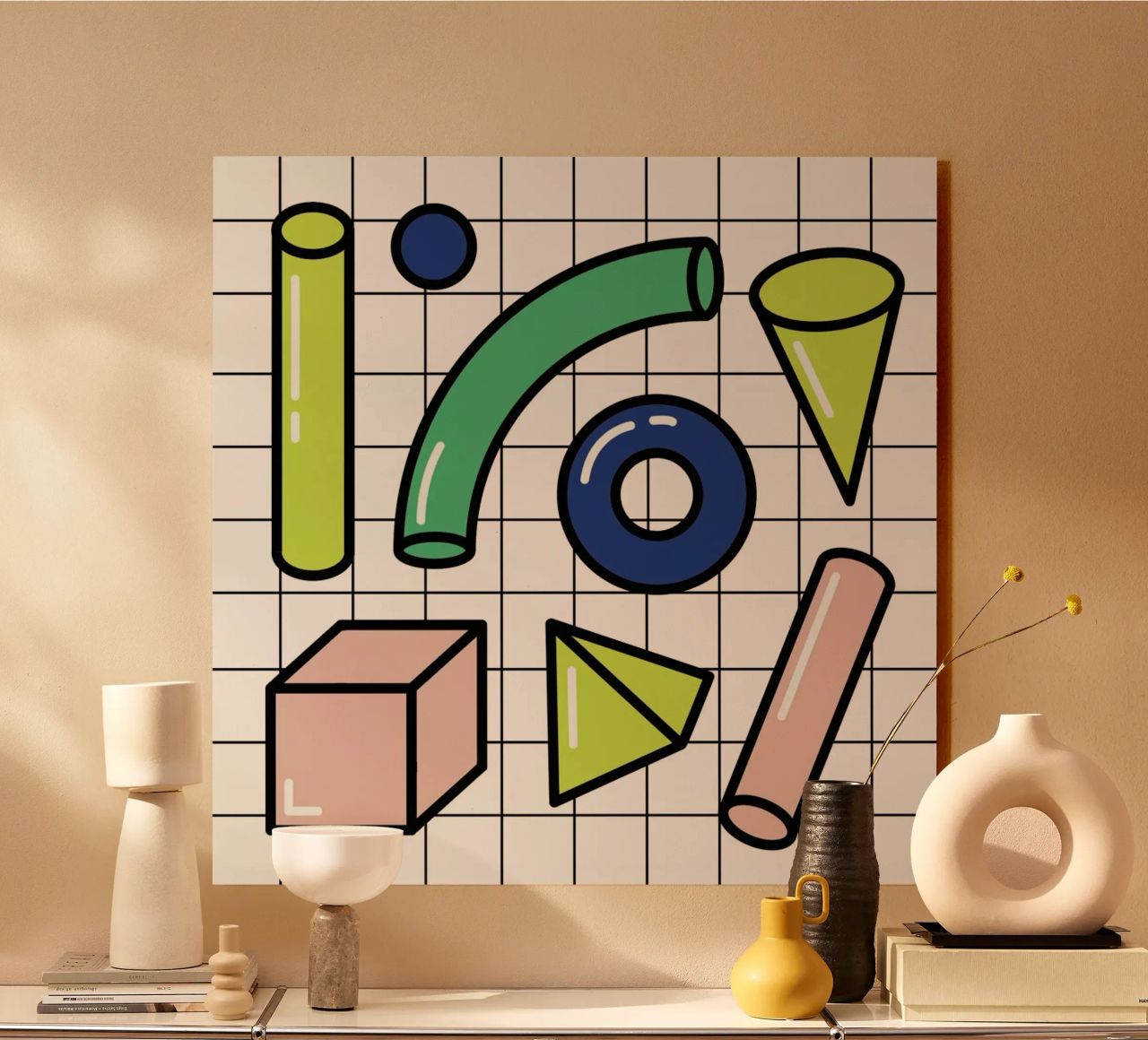 Shapes On A Grid alluminio dibond da Rachel Peck