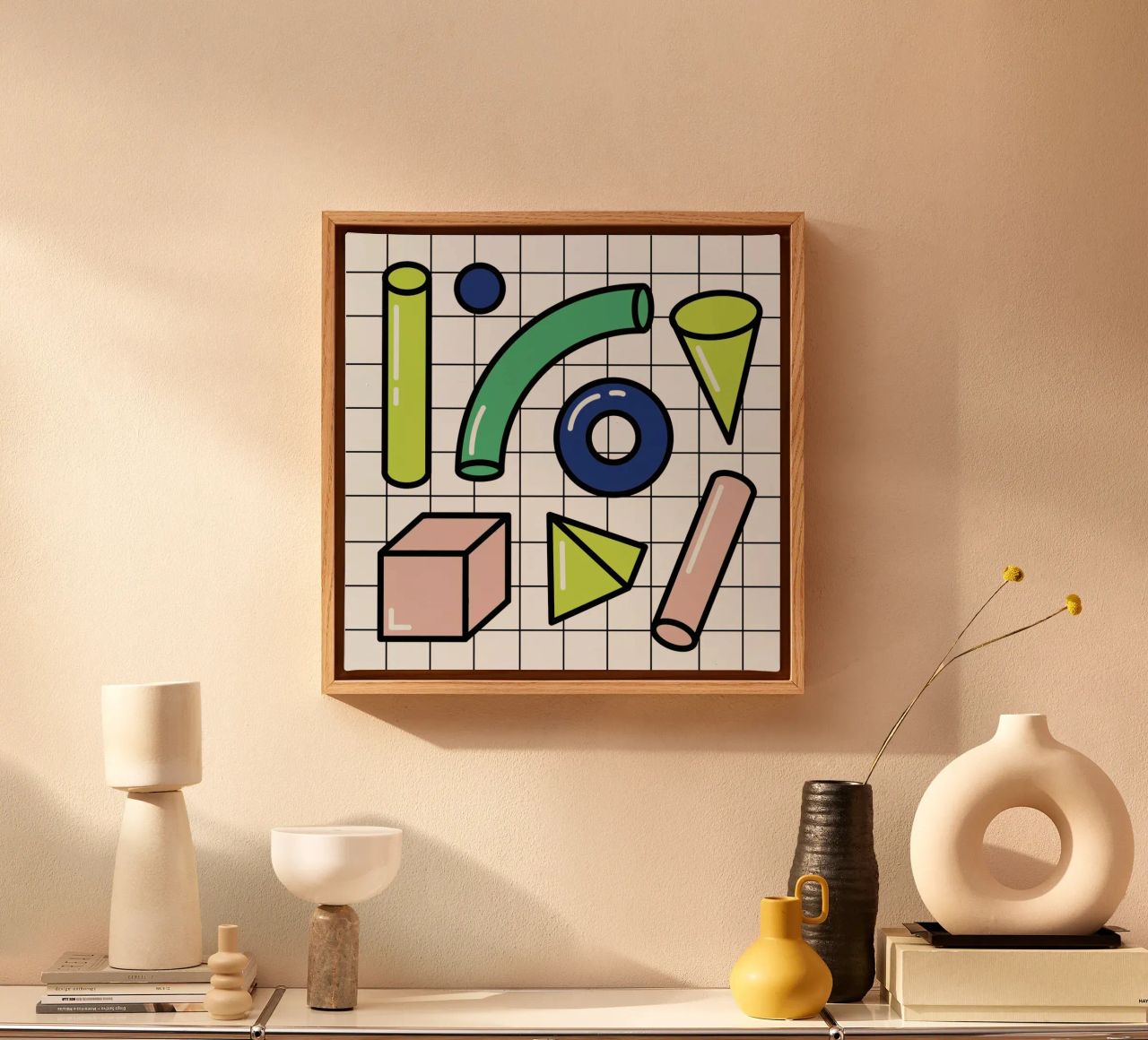 Shapes On A Grid tela da Rachel Peck