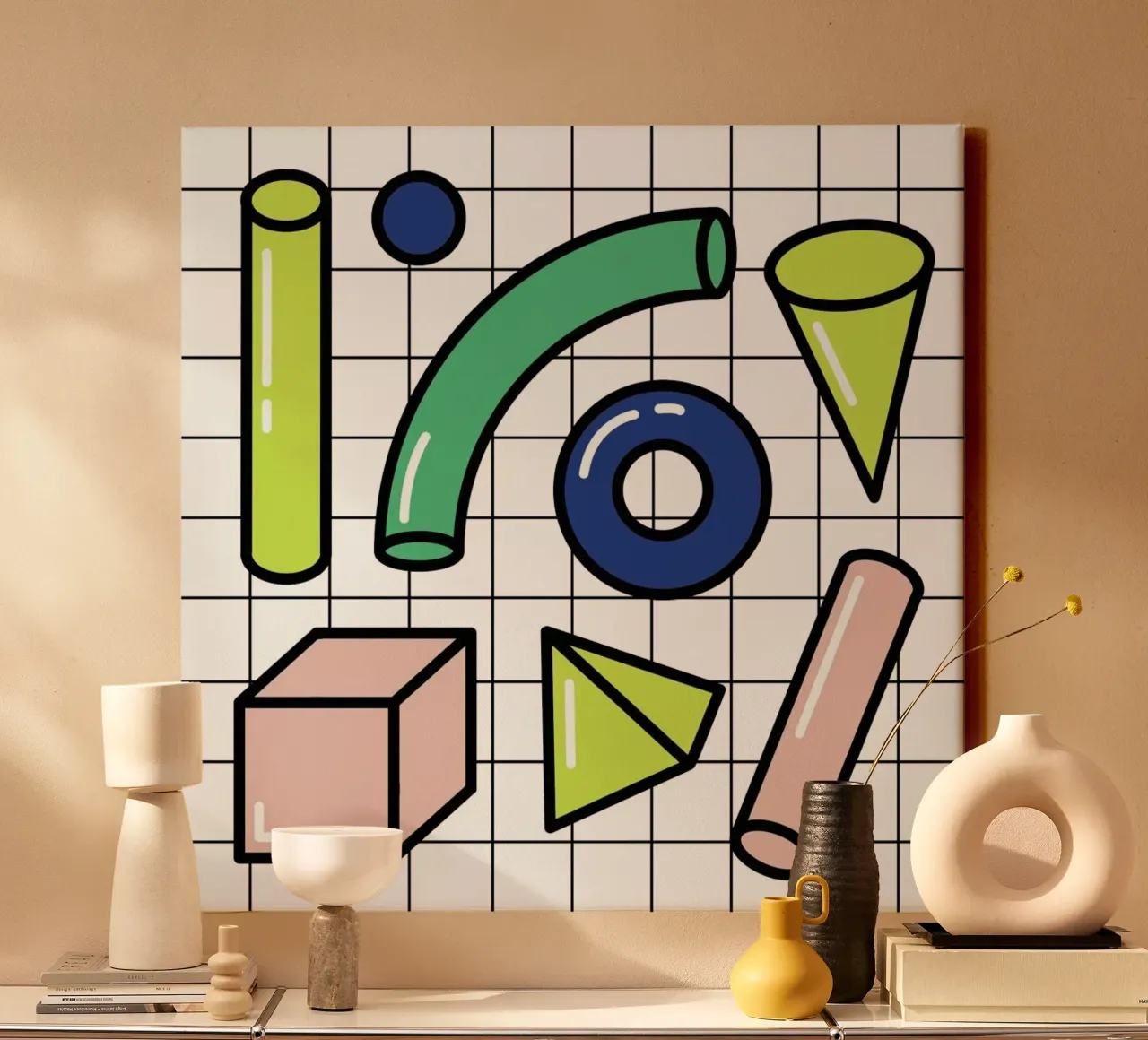 Shapes On A Grid tela da Rachel Peck